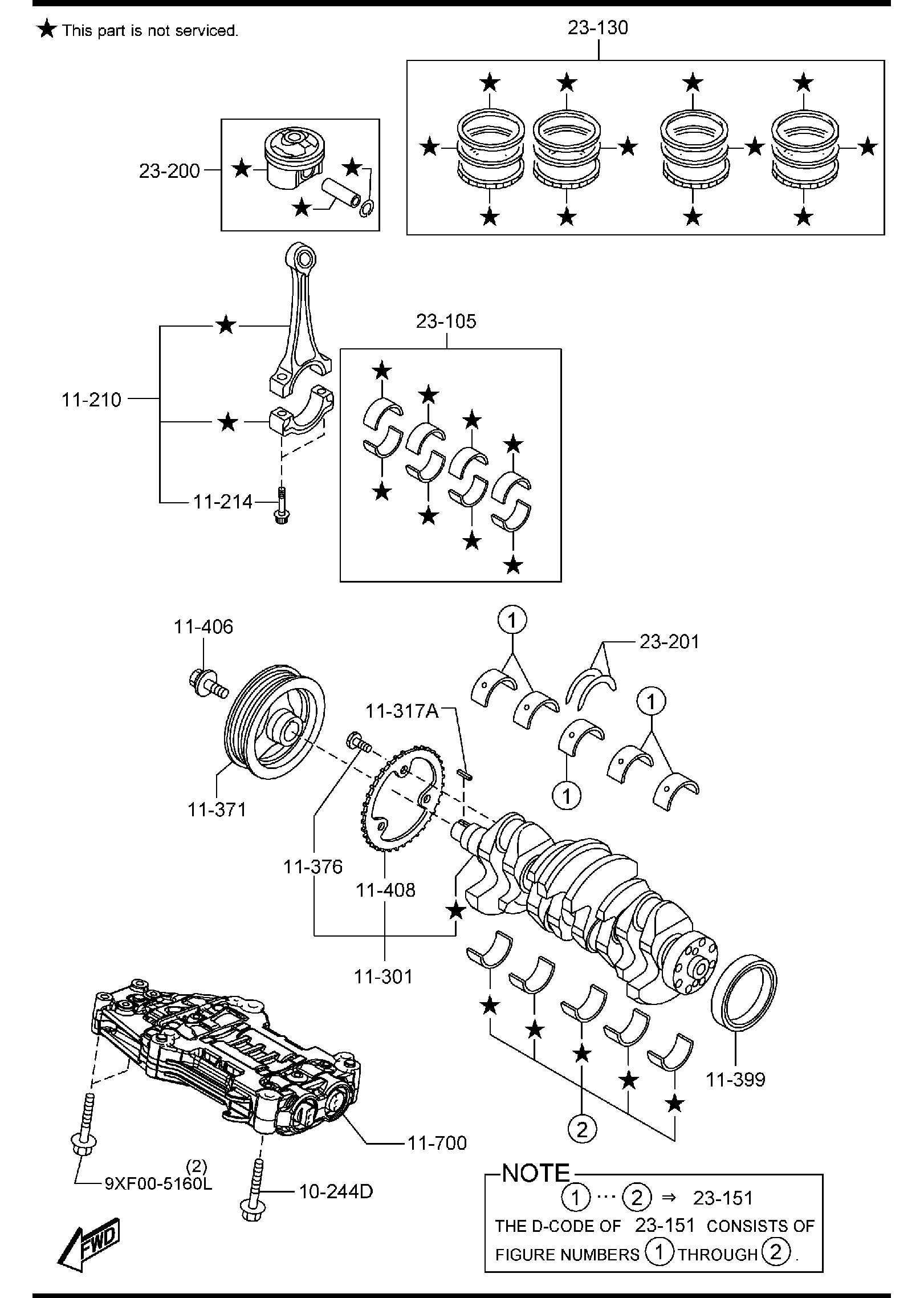 Full size assembly image of PISTON, CRANKSHAFT & FLYWHEEL (1/1)