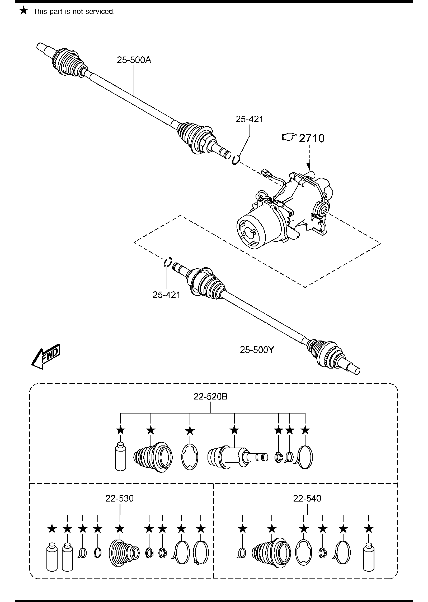 Diagram REAR DRIVE SHAFT (4WD) for your 2017 Mazda CX-9   