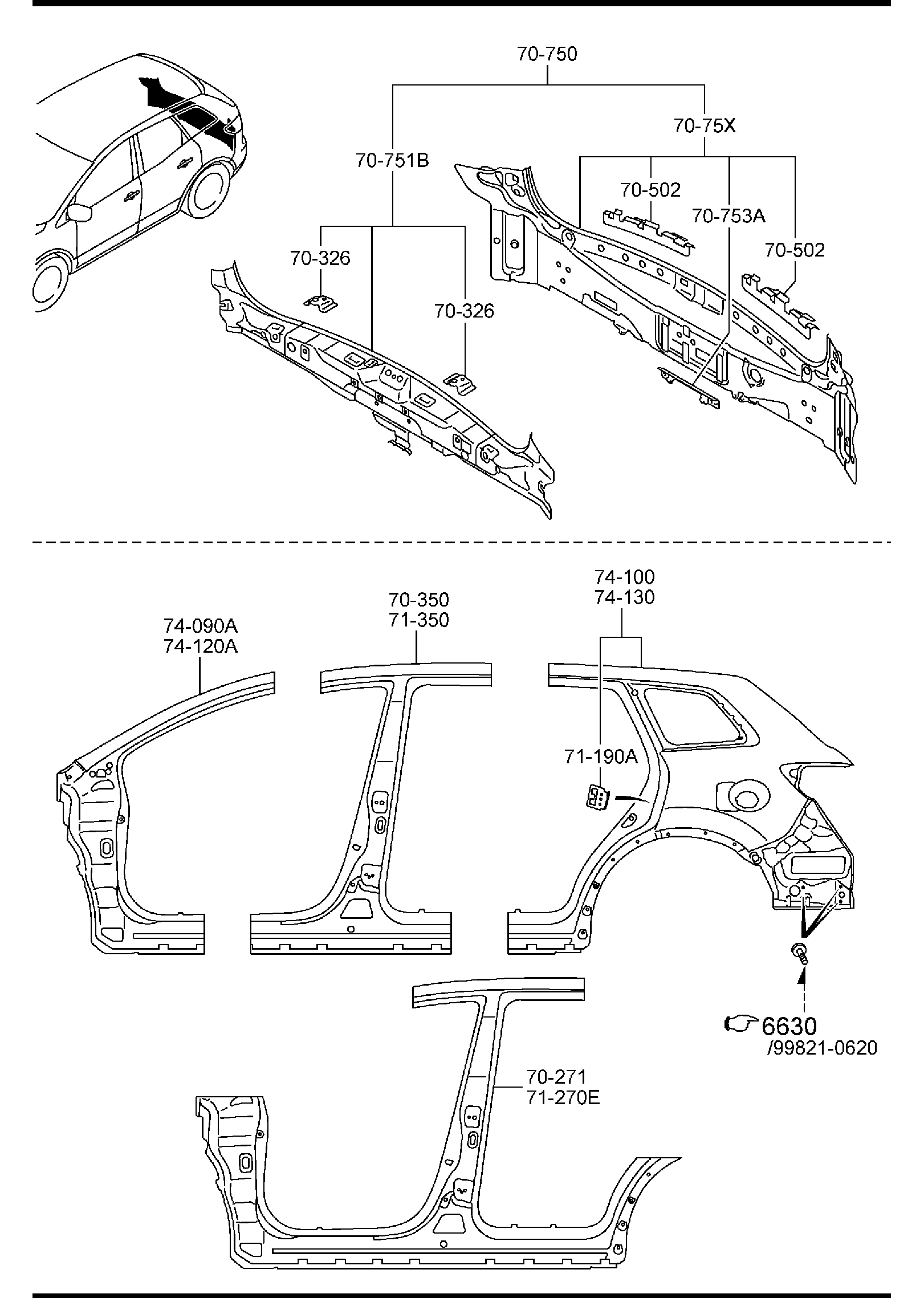 Diagram SIDE PANELS for your Mazda CX-9  