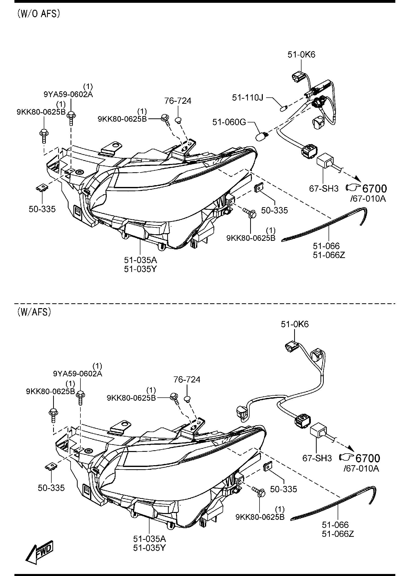 Diagram HEAD LAMPS for your Mazda