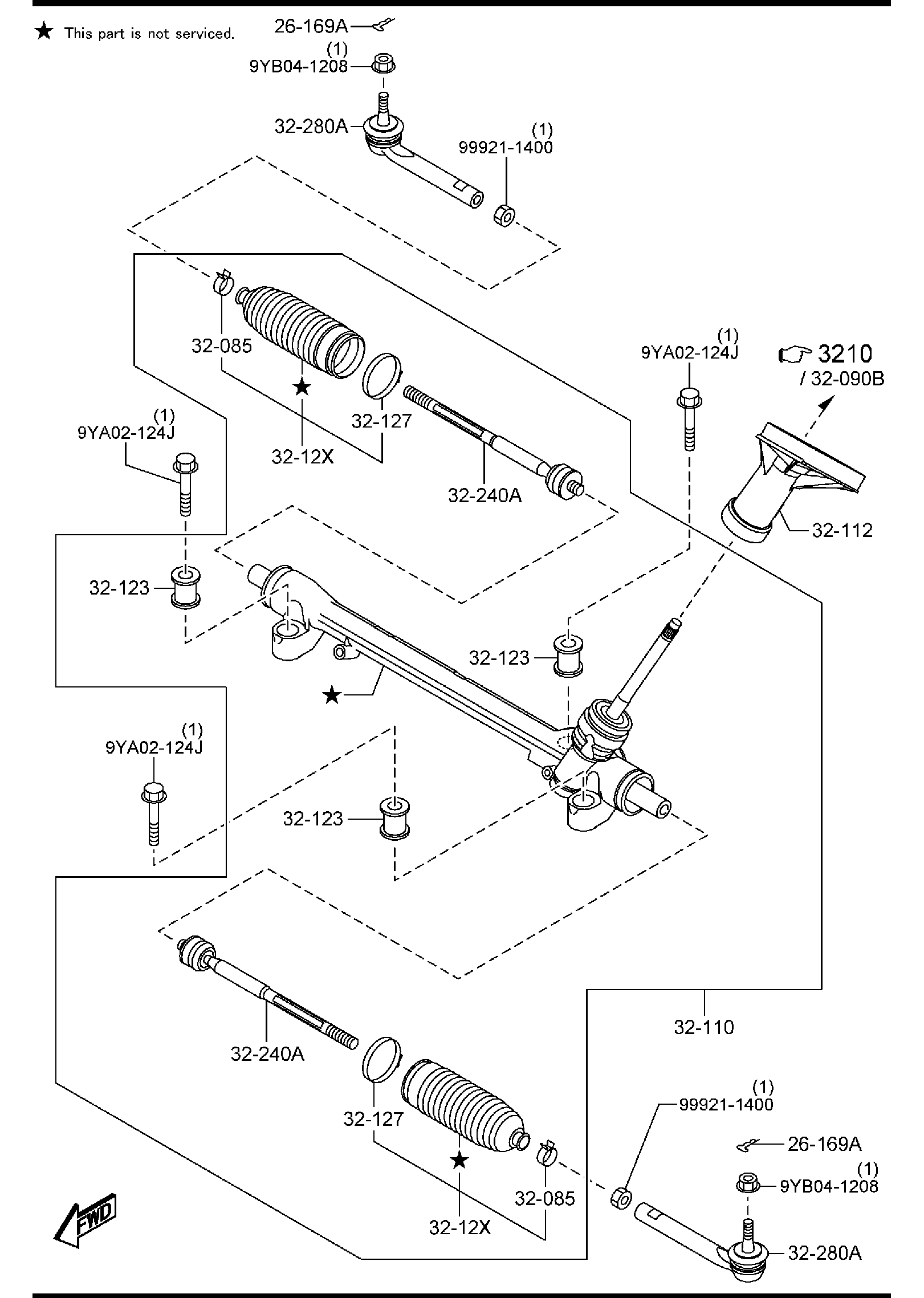 Diagram STEERING GEAR for your 2017 Mazda Mazda3  SEDAN TOURING (VIN Begins: JM1) 