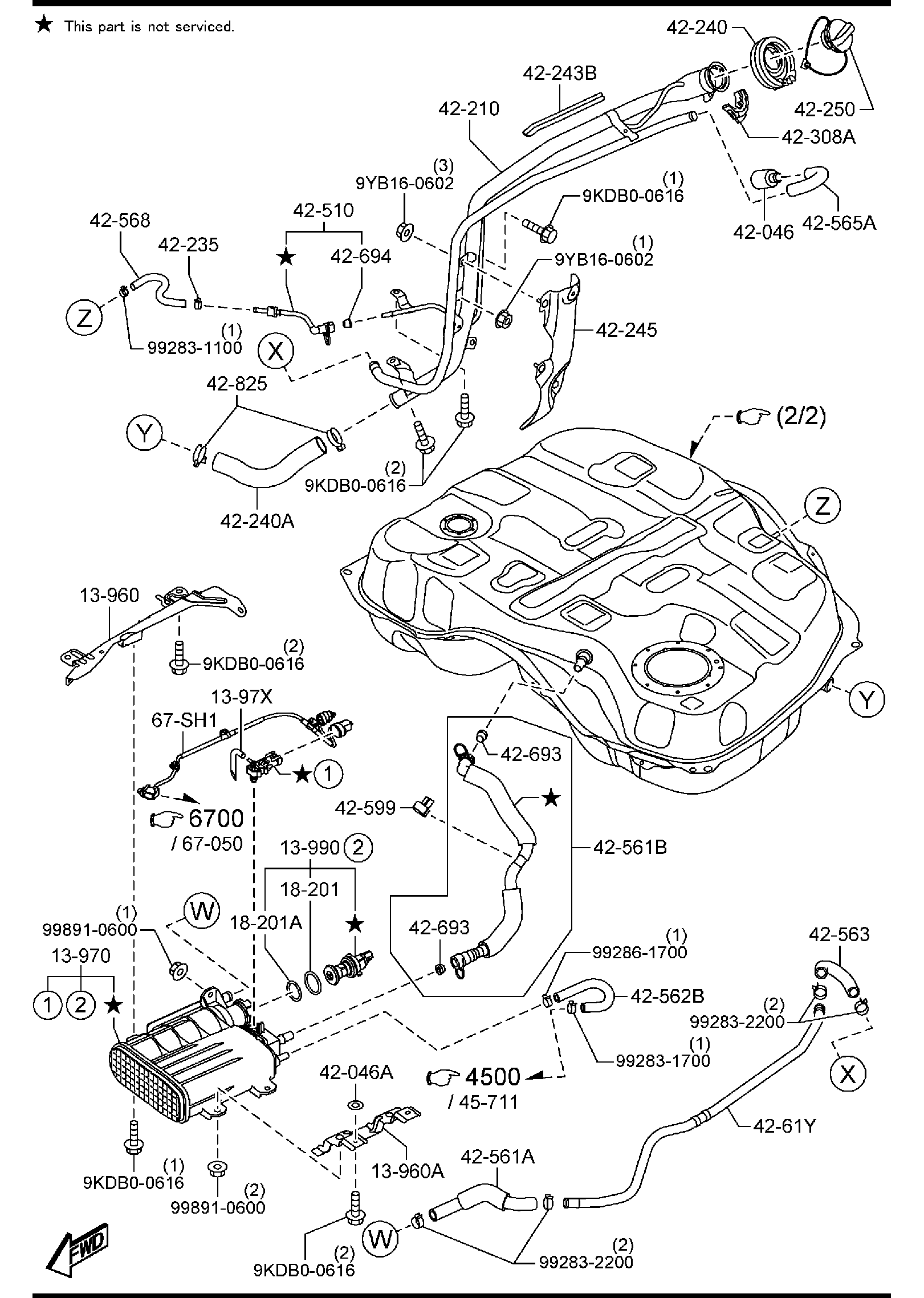 Diagram FUEL TANK (4WD)(USA/CAN) for your 2020 Mazda CX-30  BASE 