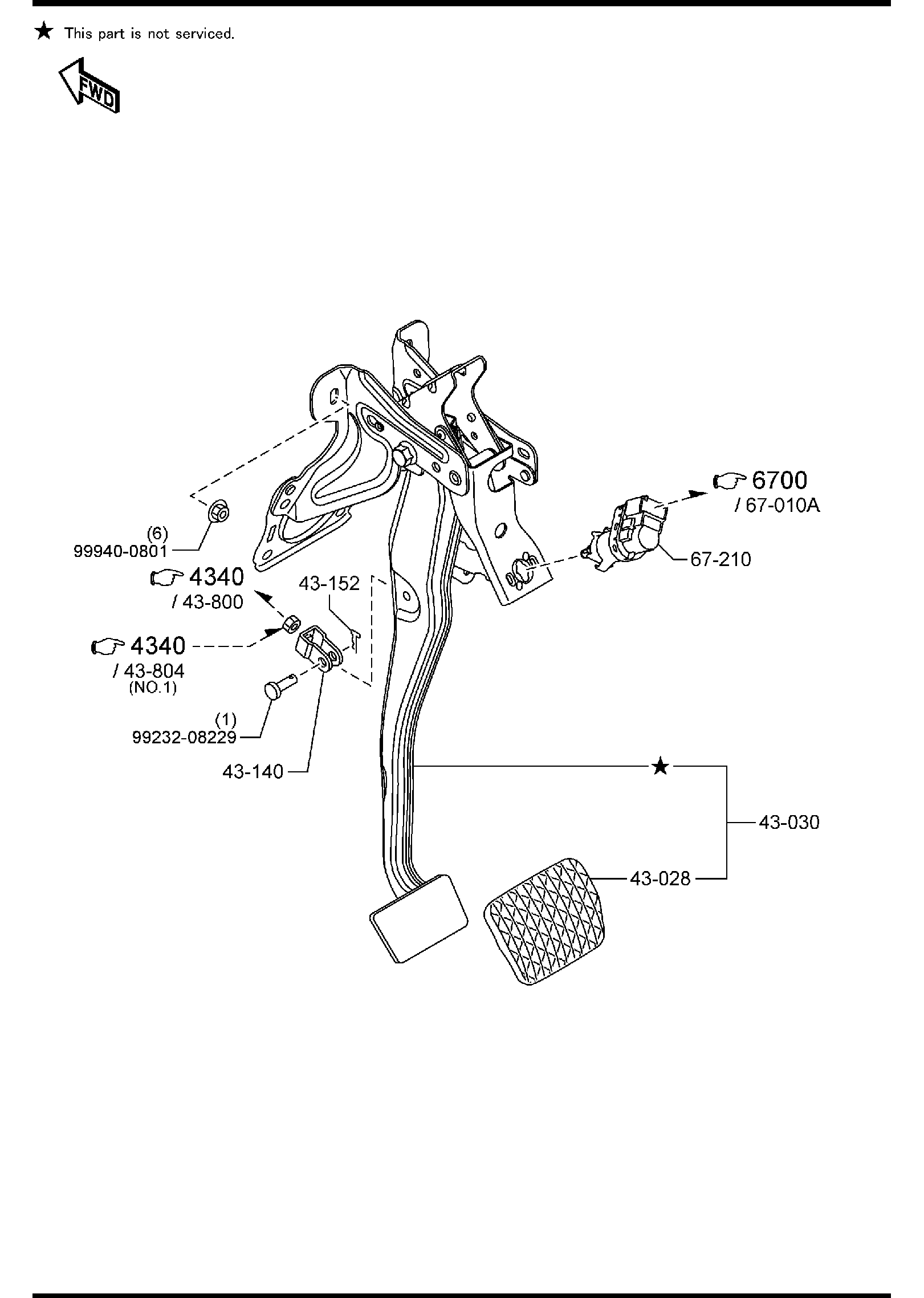 Full size assembly image of BRAKE PEDAL (AUTOMATIC TRANSMISSION) (1/1)