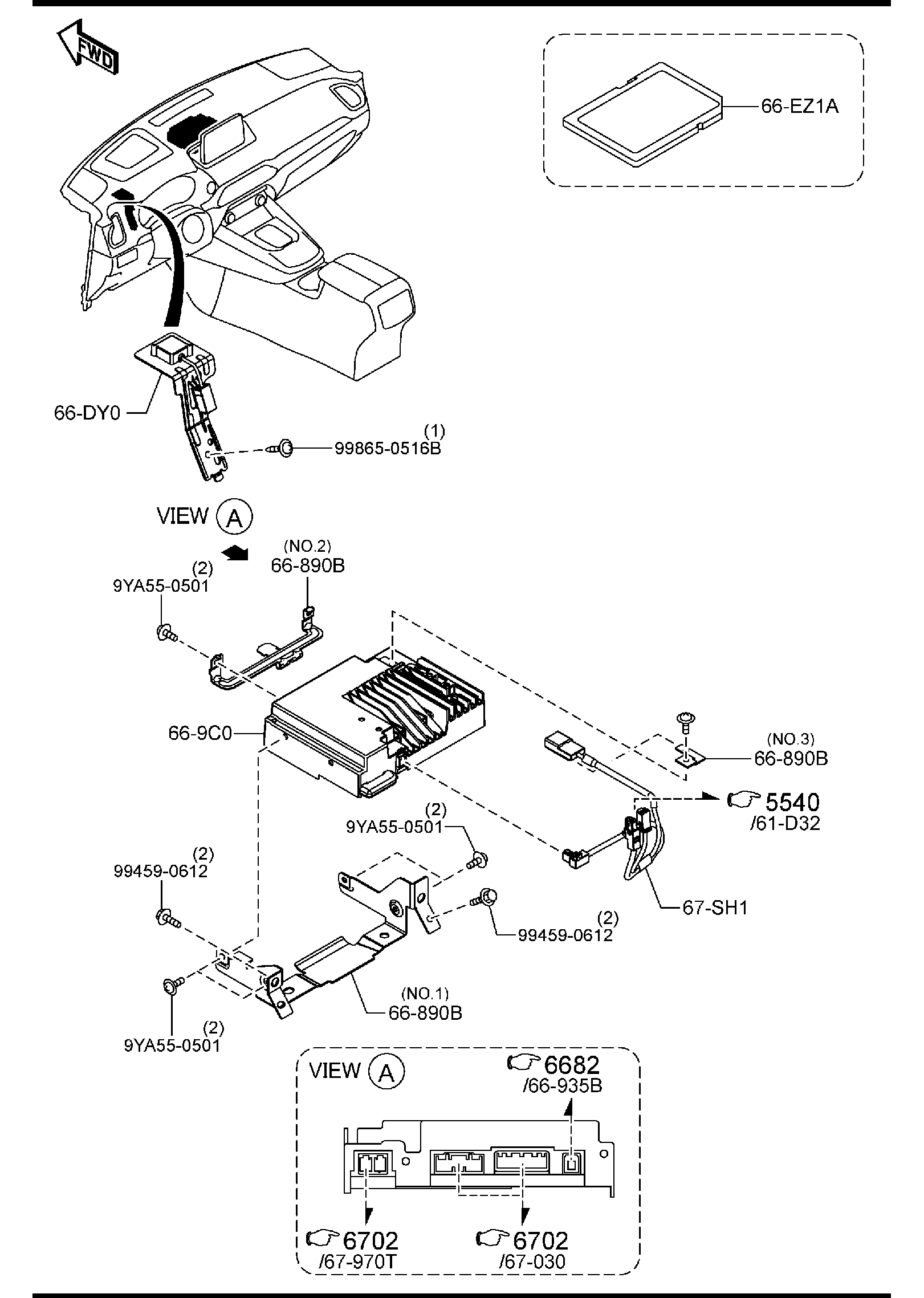 Diagram AUDIO SYSTEMS (RADIO & TAPE DECK) for your Mazda