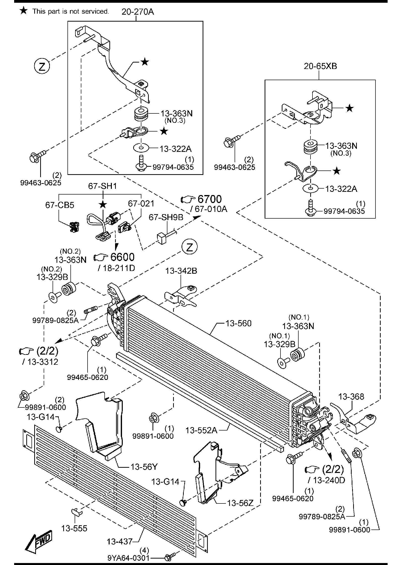Diagram INTER COOLER for your 1993 Mazda B2200   