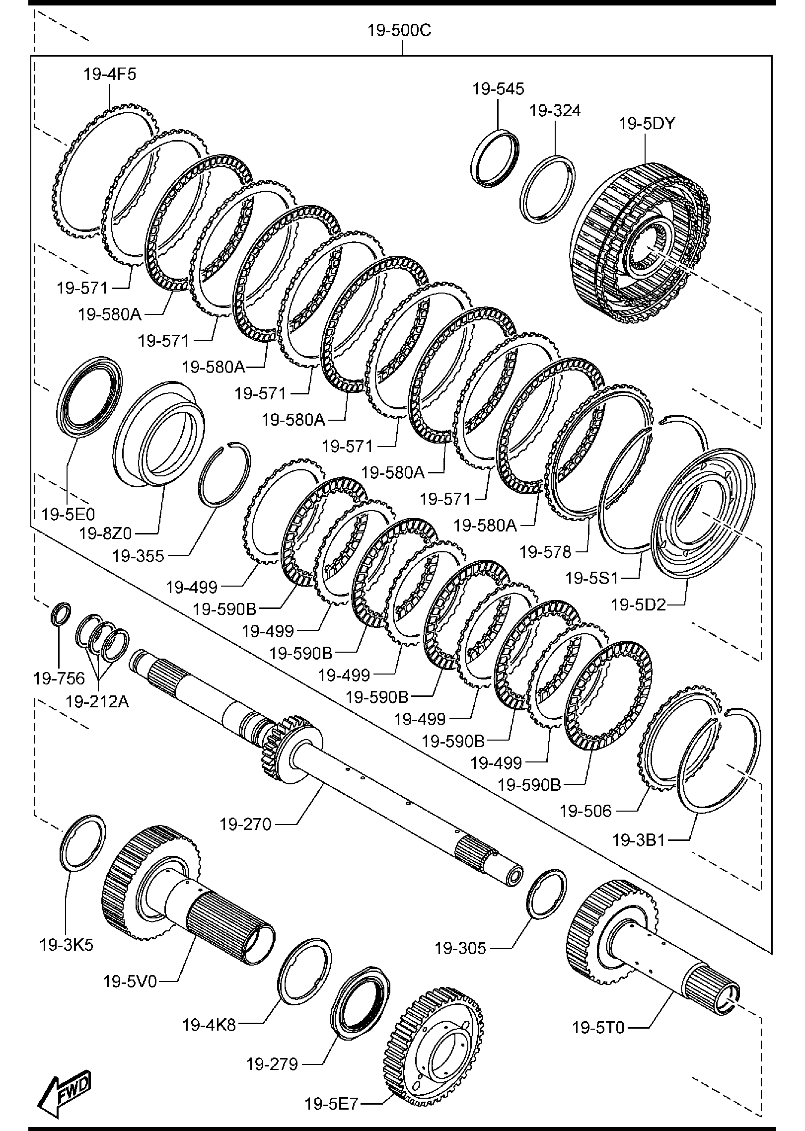 Diagram AUTOMATIC TRANSMISSION GOVERNOR, LOW & REVERSE PISTON for your 2002 Mazda B3000   