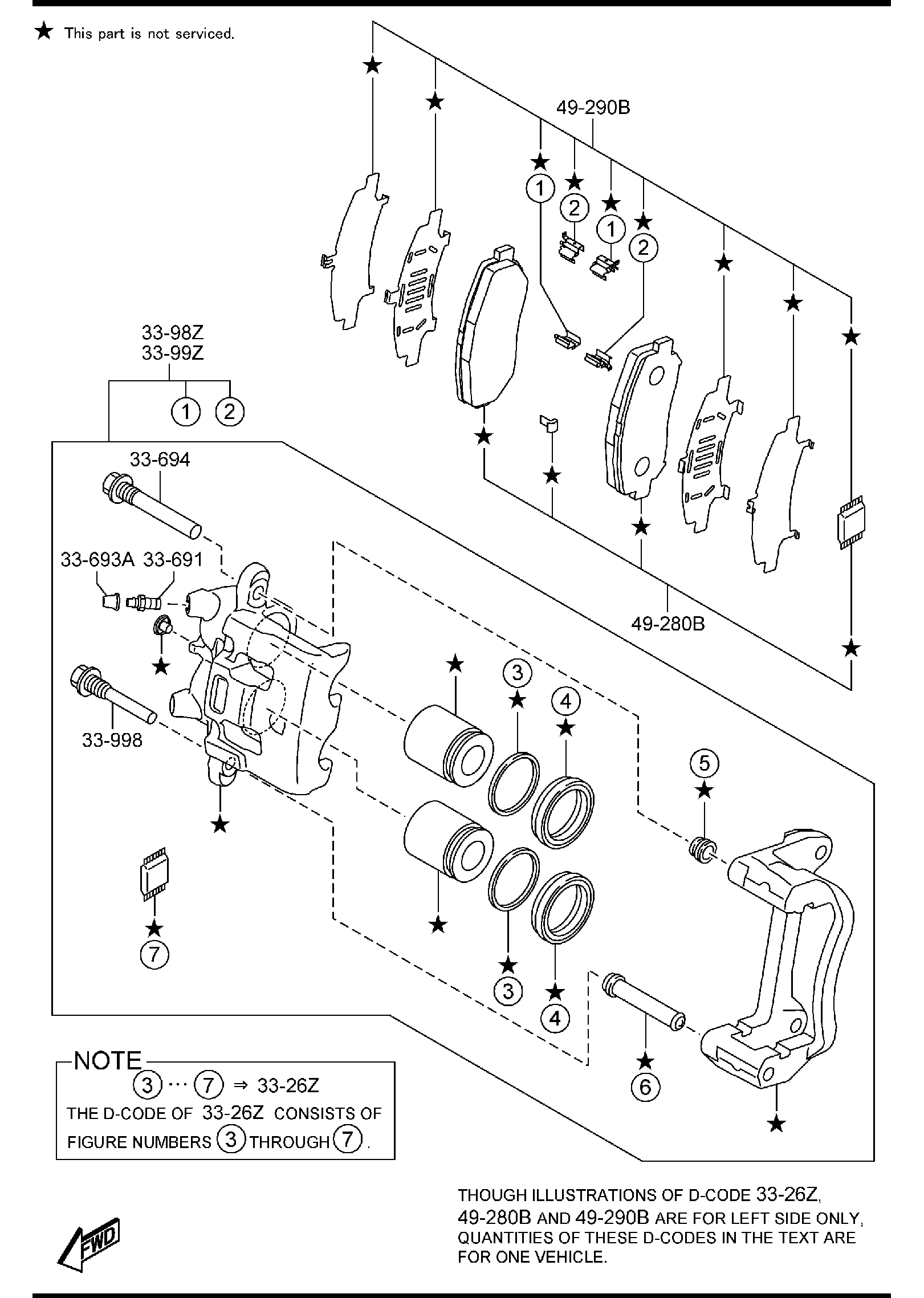 Diagram FRONT BRAKE MECHANISMS for your Mazda