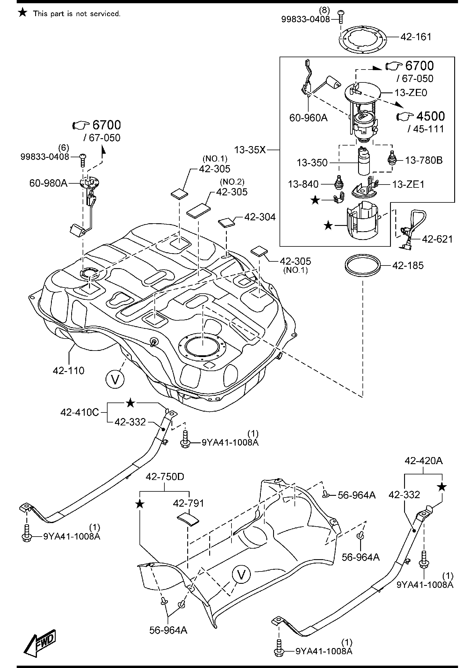 Diagram FUEL TANK (4WD)(MEXICO) for your 2025 Mazda CX-30   