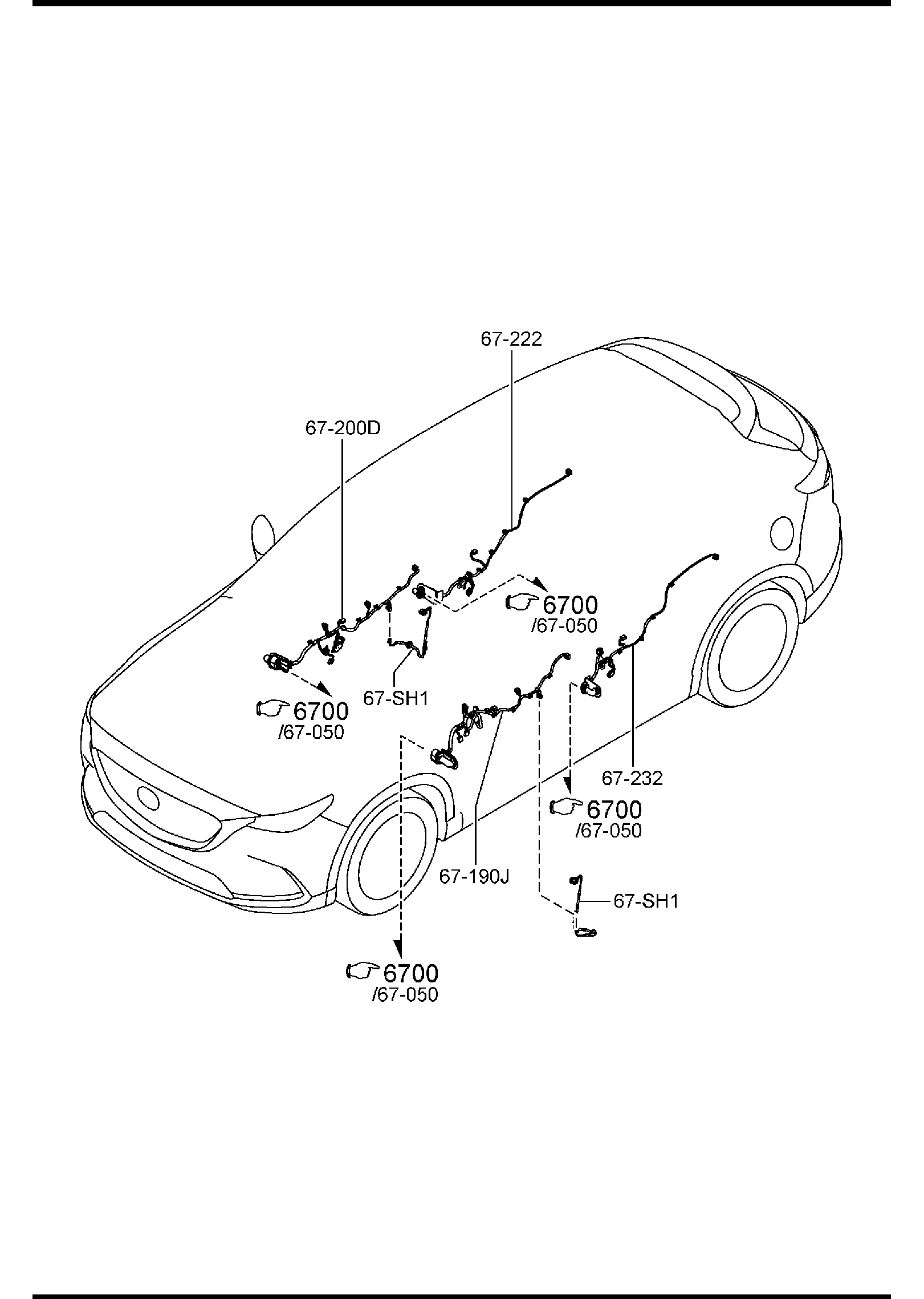 Diagram DOOR, FLOOR & CEILING WIRING HARNESSES for your 2007 Mazda B3000   