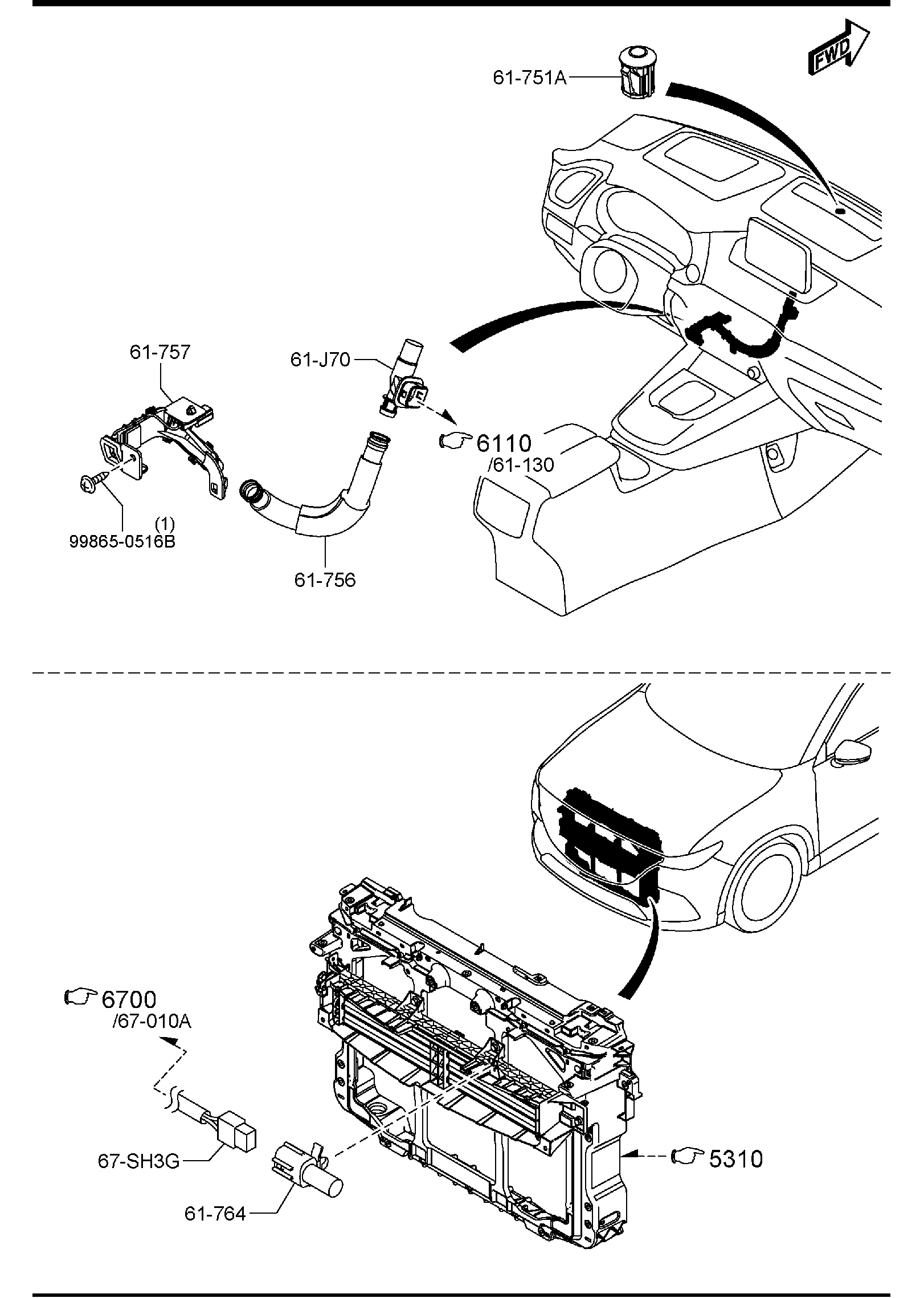 Diagram FRONT AIR CONDITIONER for your 2003 Mazda MPV   