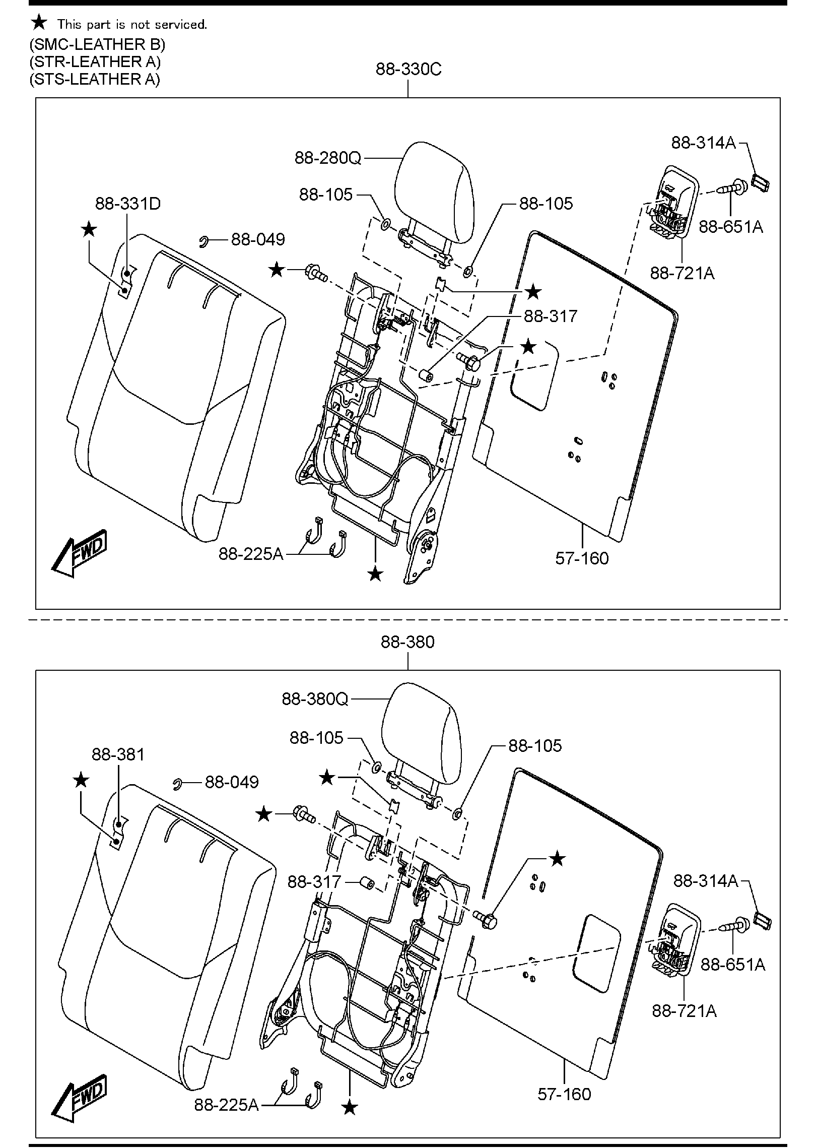 Diagram REAR NO.2 SEAT (MEXICO) for your Mazda