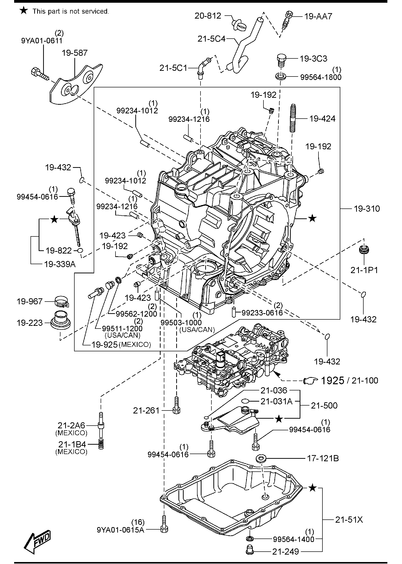 Diagram AUTOMATIC TRANSMISSION CASE & MAIN CONTROL SYSTEM for your 2017 Mazda Mazda3 2.0L MT 2WD HATCHBACK SP (VIN Begins: JM1) 