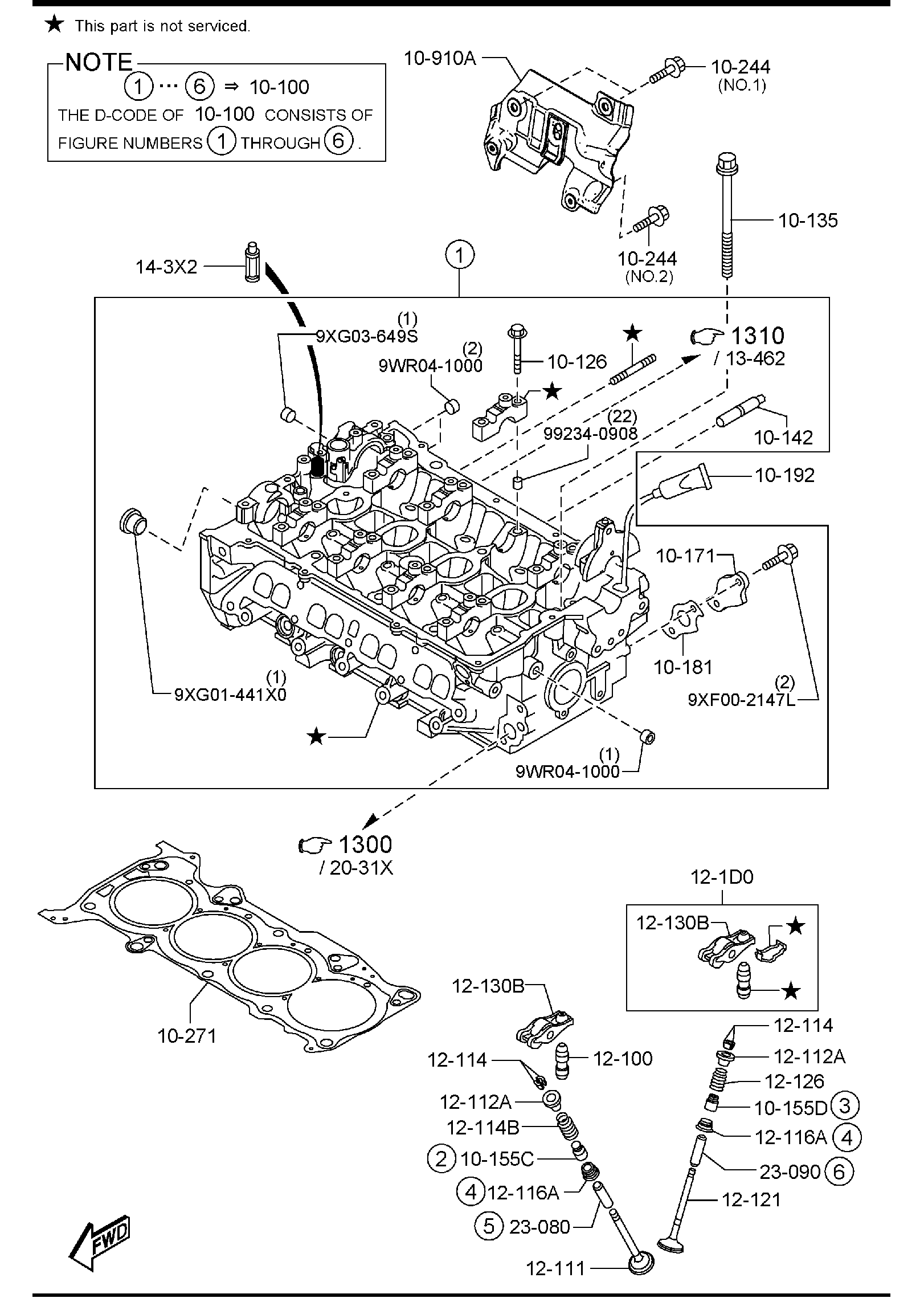 Diagram CYLINDER HEAD & COVER for your Mazda