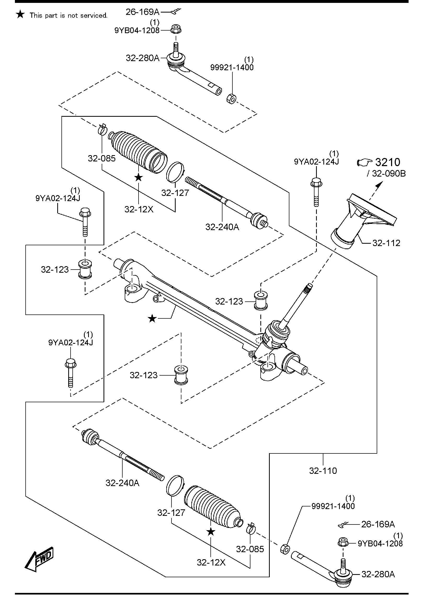 Diagram STEERING GEAR for your 2017 Mazda Mazda3  SEDAN TOURING (VIN Begins: JM1) 