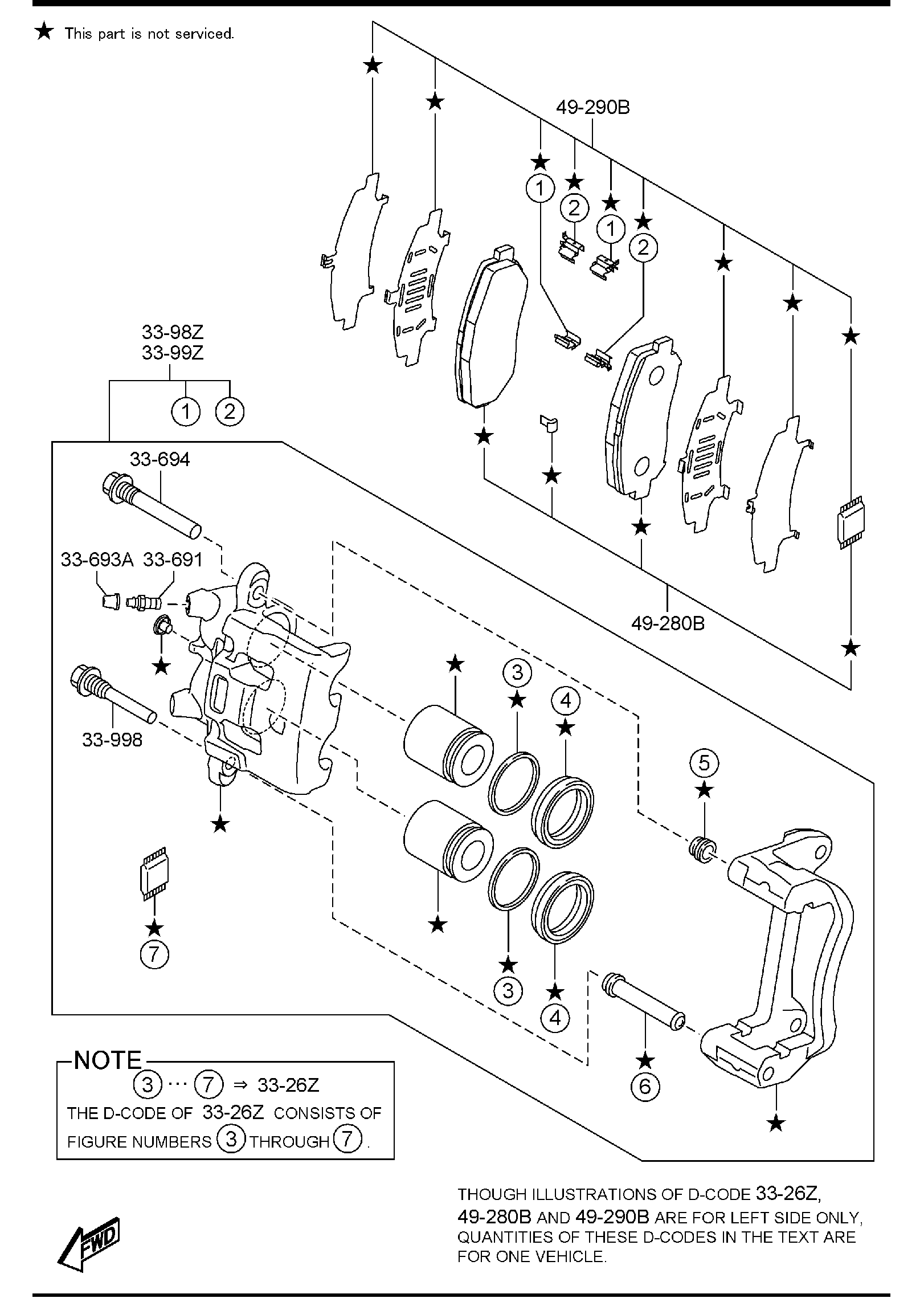 Diagram FRONT BRAKE MECHANISMS for your Mazda