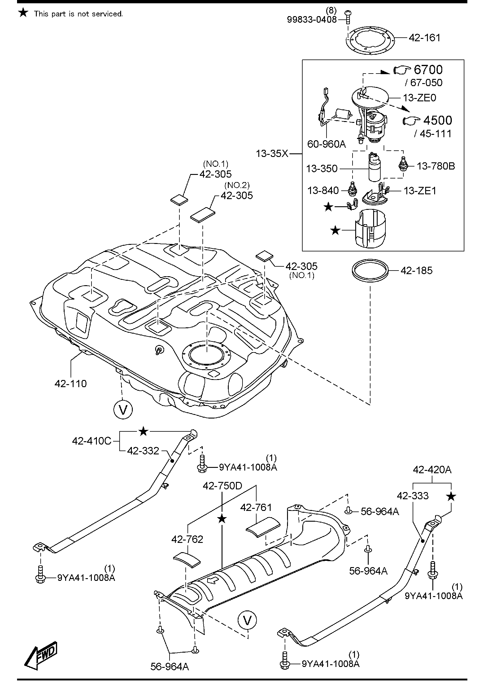Diagram FUEL TANK (2WD)(MEXICO) for your 2025 Mazda CX-30   