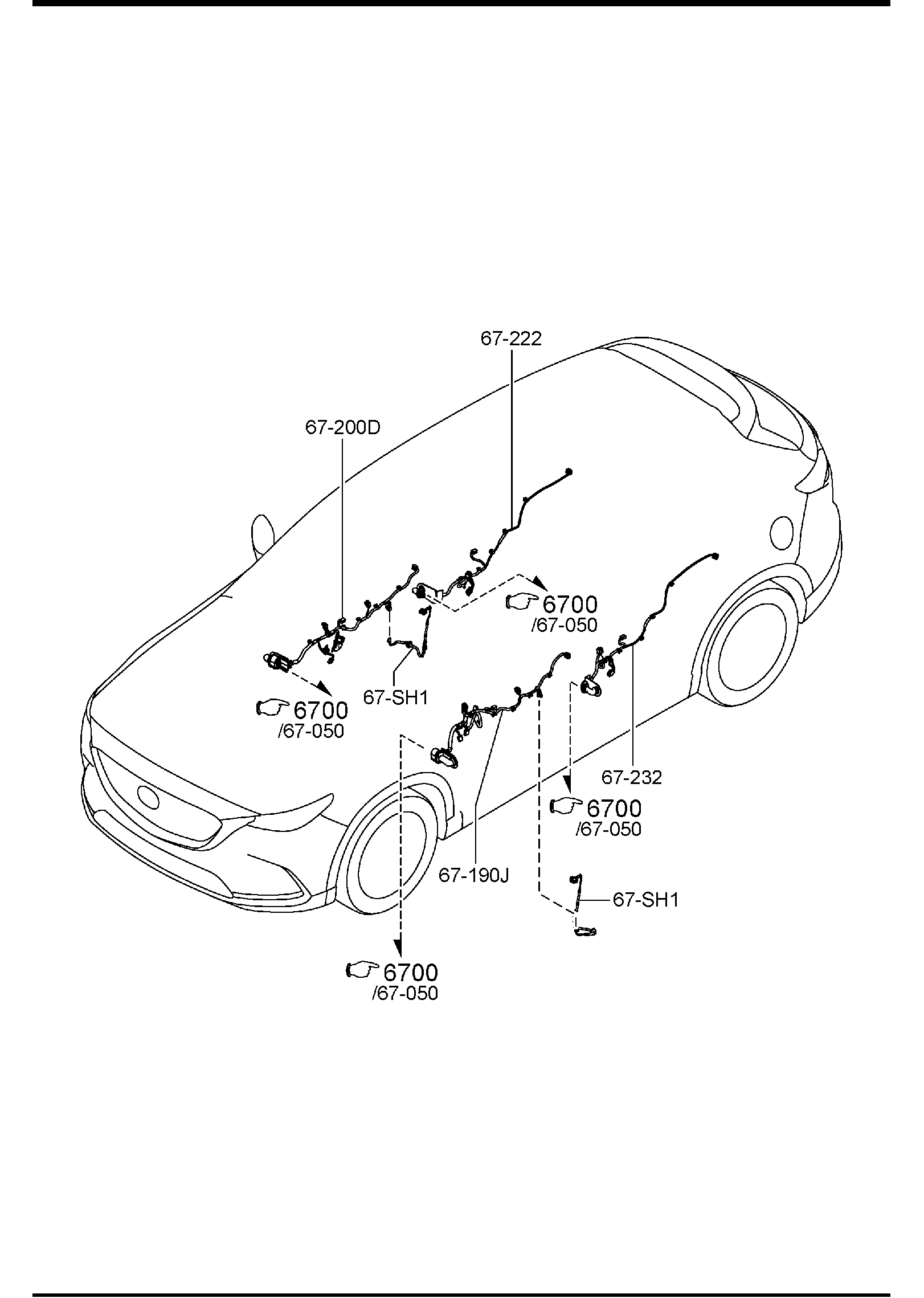 Diagram DOOR, FLOOR & CEILING WIRING HARNESSES for your 2007 Mazda B3000   