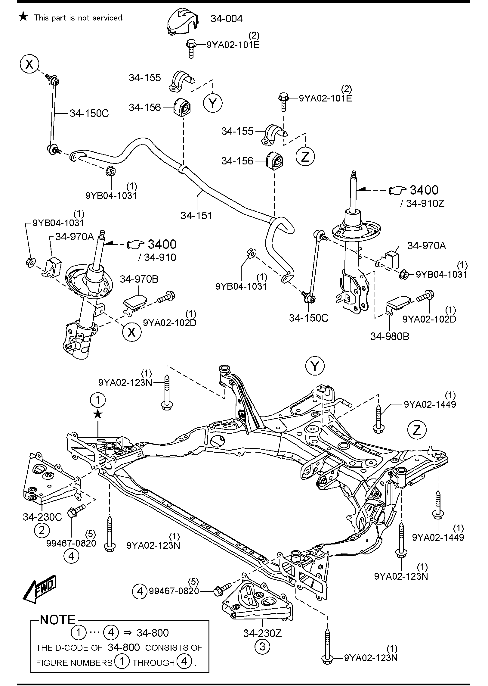 Diagram CROSSMEMBER & STABILIZER for your 2017 Mazda CX-5  Grand Select 