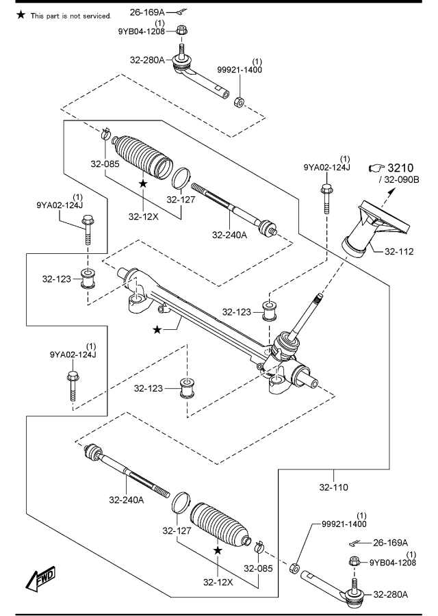 Diagram STEERING GEAR for your 2017 Mazda Mazda3  SEDAN TOURING (VIN Begins: JM1) 