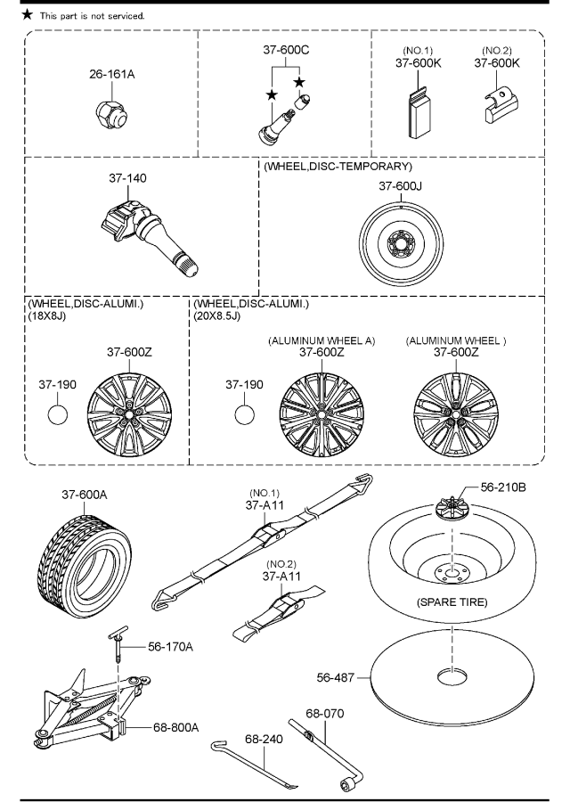 Full size assembly image of TIRES & JACK (USA/CAN) (1/1)