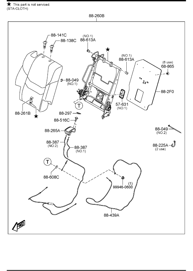 Diagram REAR SEATS (MEXICO) for your Mazda