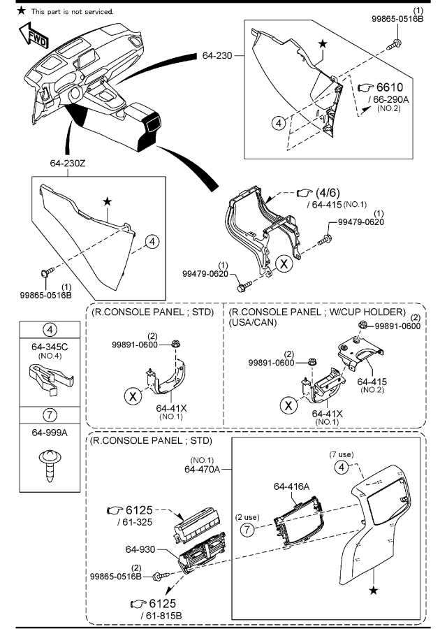 Diagram CONSOLE for your Mazda Mazda6  