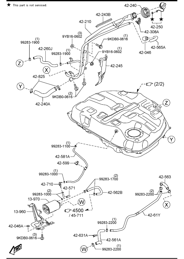 Diagram FUEL TANK (2WD) for your 2018 Mazda CX-5   