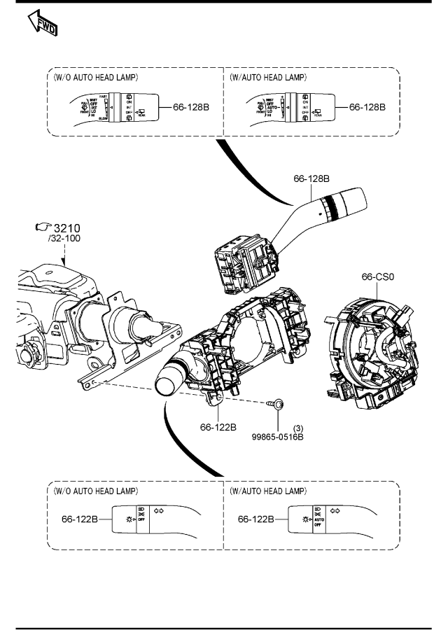 Diagram COMBINATION SWITCH (MEXICO) for your Mazda