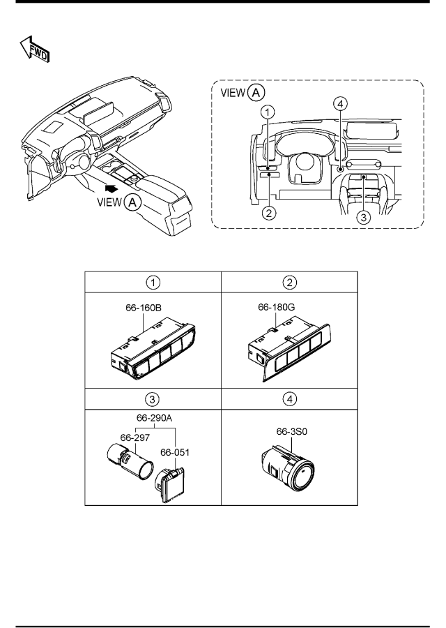 Diagram DASHBOARD SWITCHES for your 2014 Mazda Mazda2  HATCHBACK SPORT 
