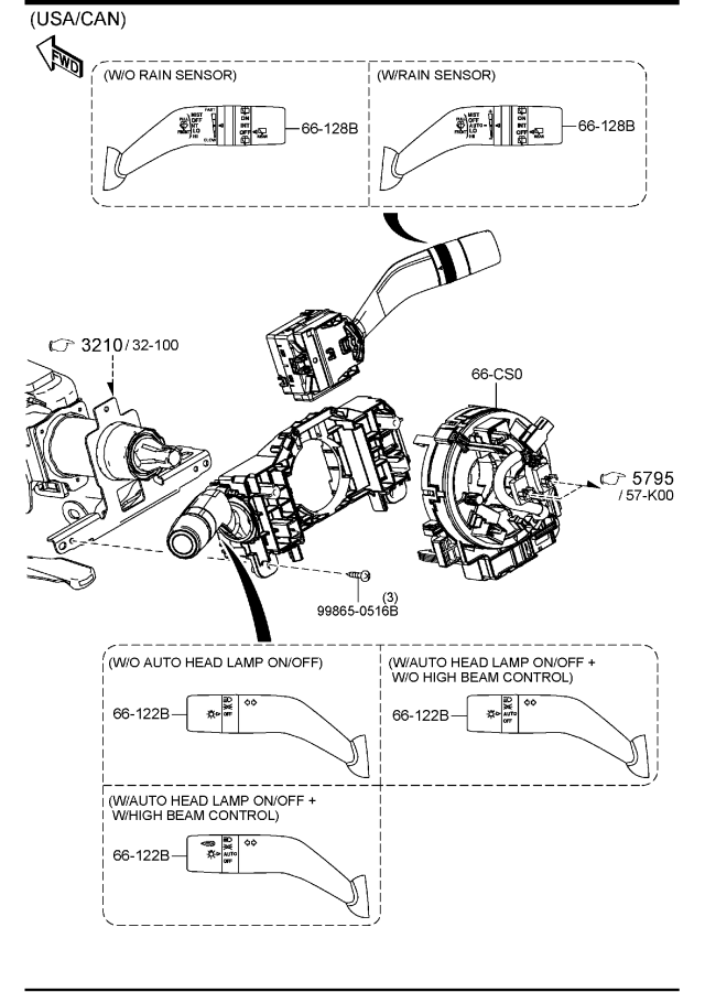 Diagram COMBINATION SWITCH for your Mazda