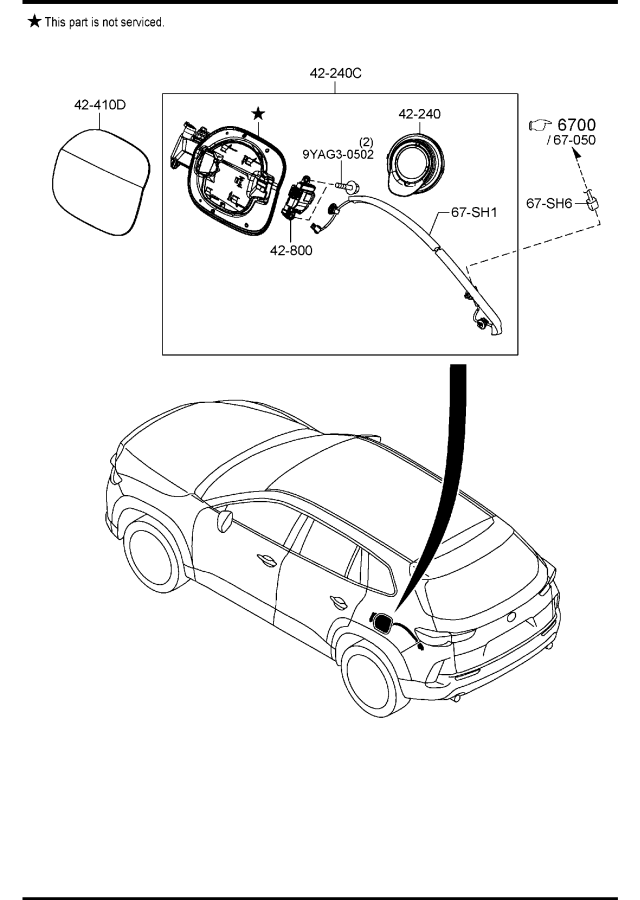 Diagram FUEL LID OPENER for your Mazda