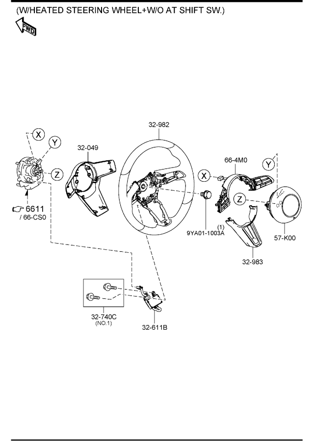 Diagram STEERING WHEEL for your 2021 Mazda CX-9 2.5L AT 4WD Signature 