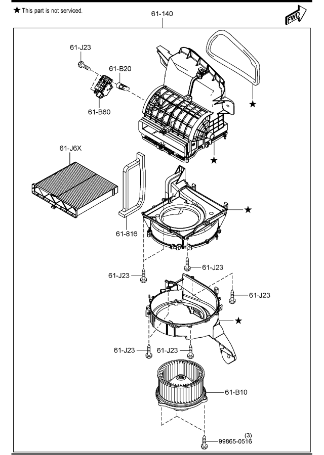 Diagram BLOWER UNIT for your Mazda