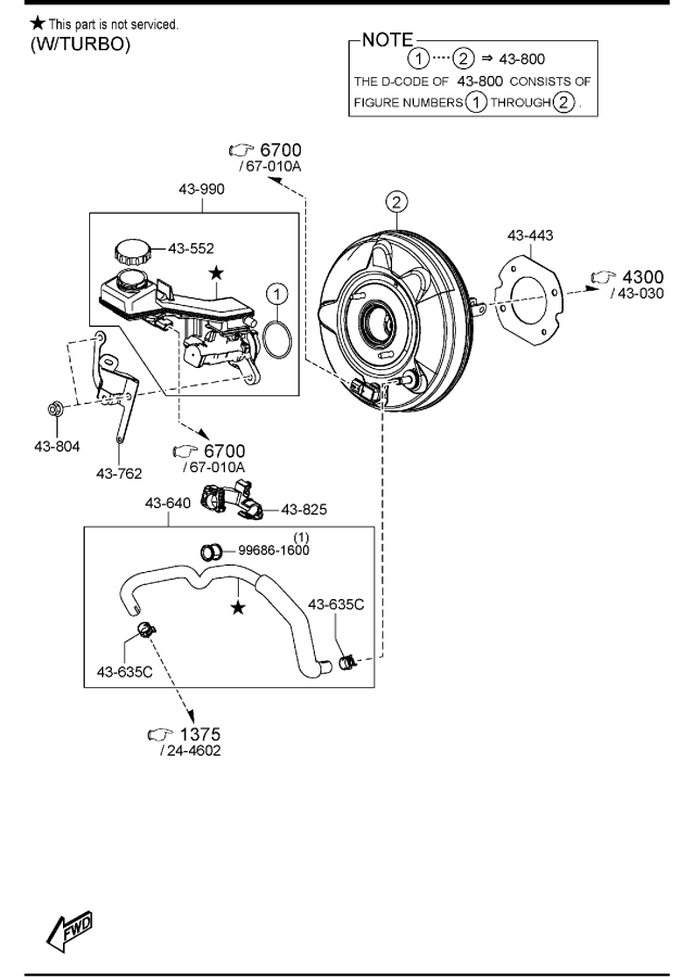 Diagram BRAKE MASTER CYLINDER & POWER BRAKE for your 2015 Mazda Mazda3  HATCHBACK ITR (VIN Begins: JM1) 