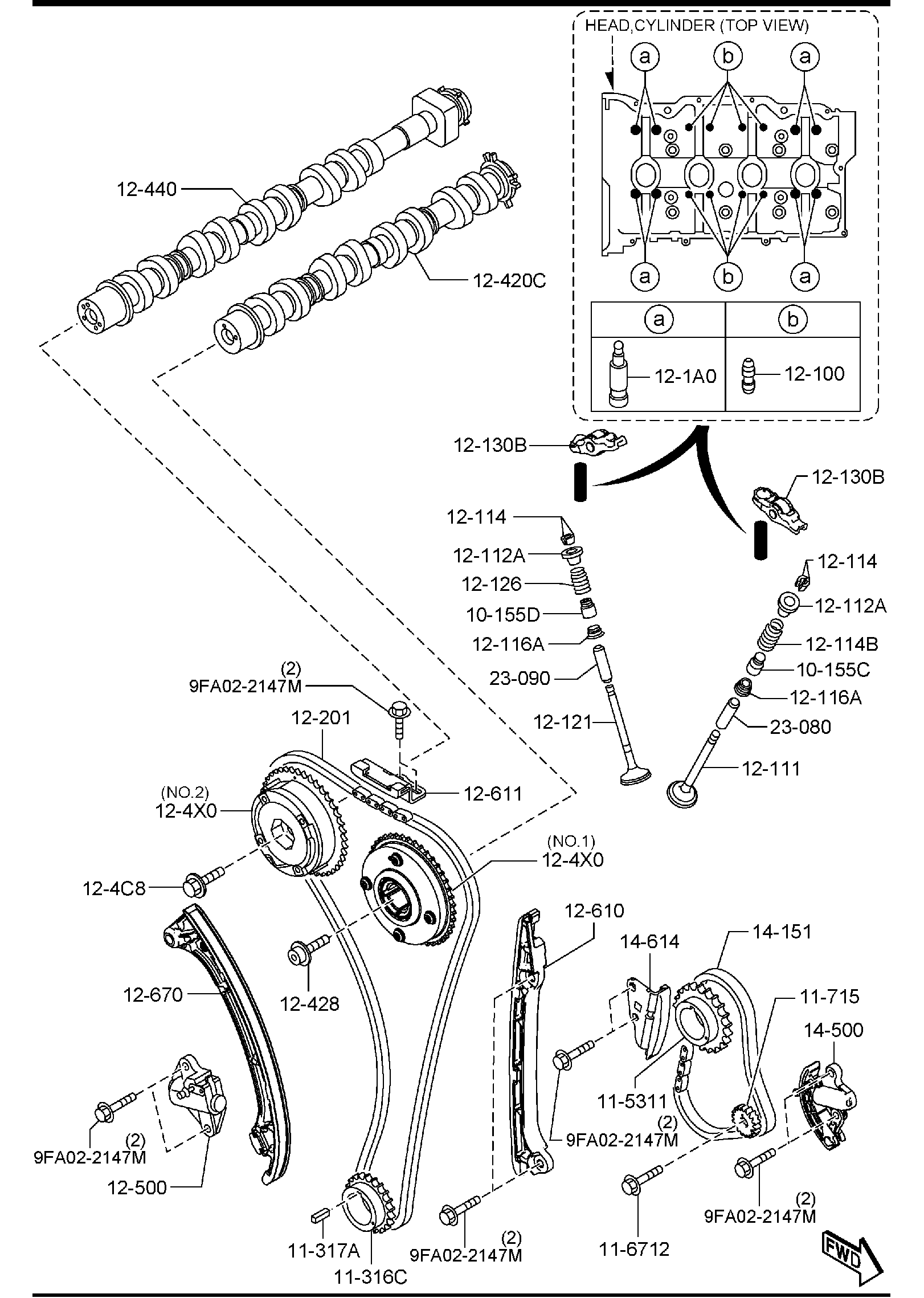 Diagram VALVE SYSTEM (W/O TURBO) for your Mazda