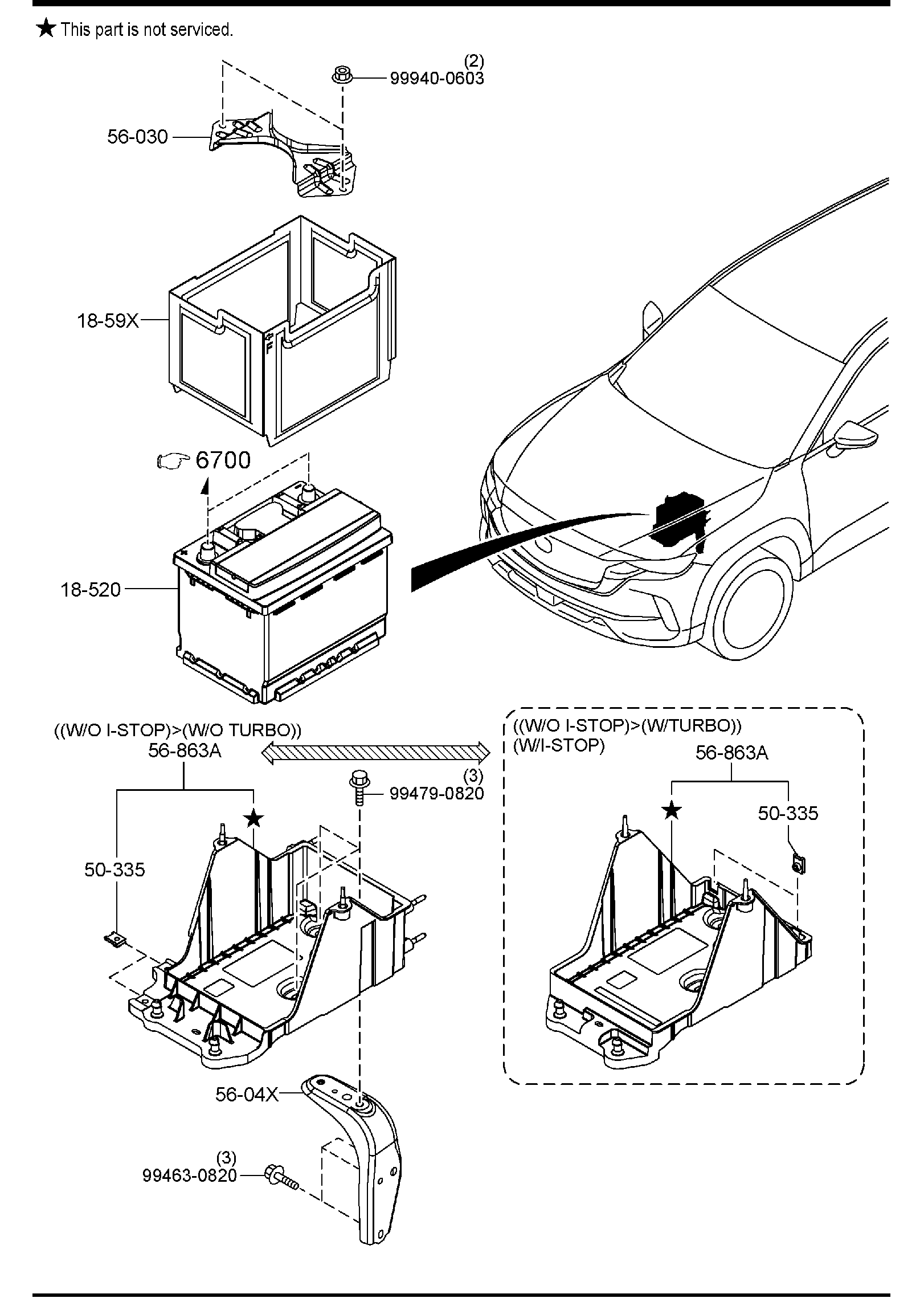 Diagram BATTERY for your Mazda