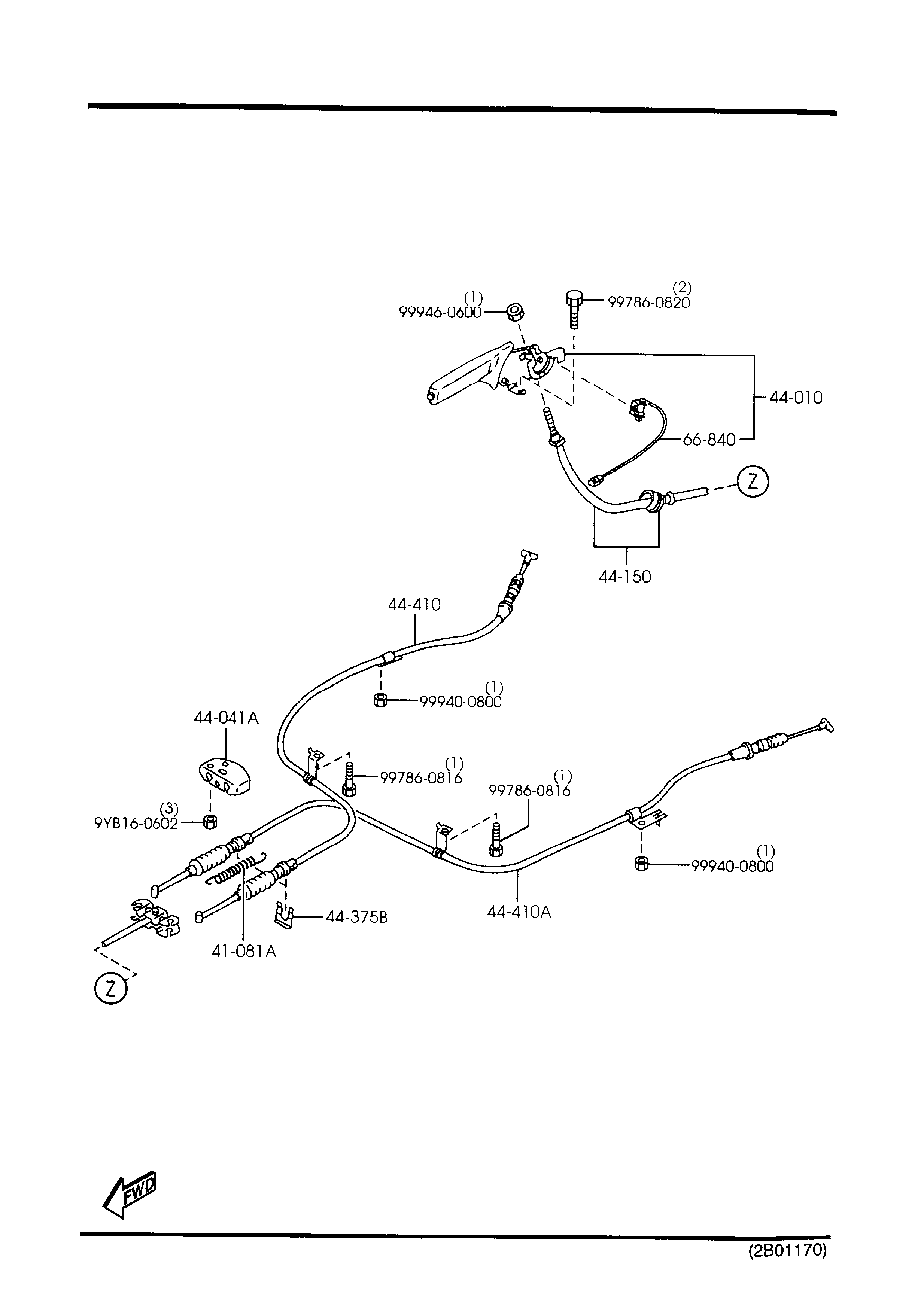 Diagram PARKING BRAKE SYSTEM for your 2012 Mazda MX-5 Miata   