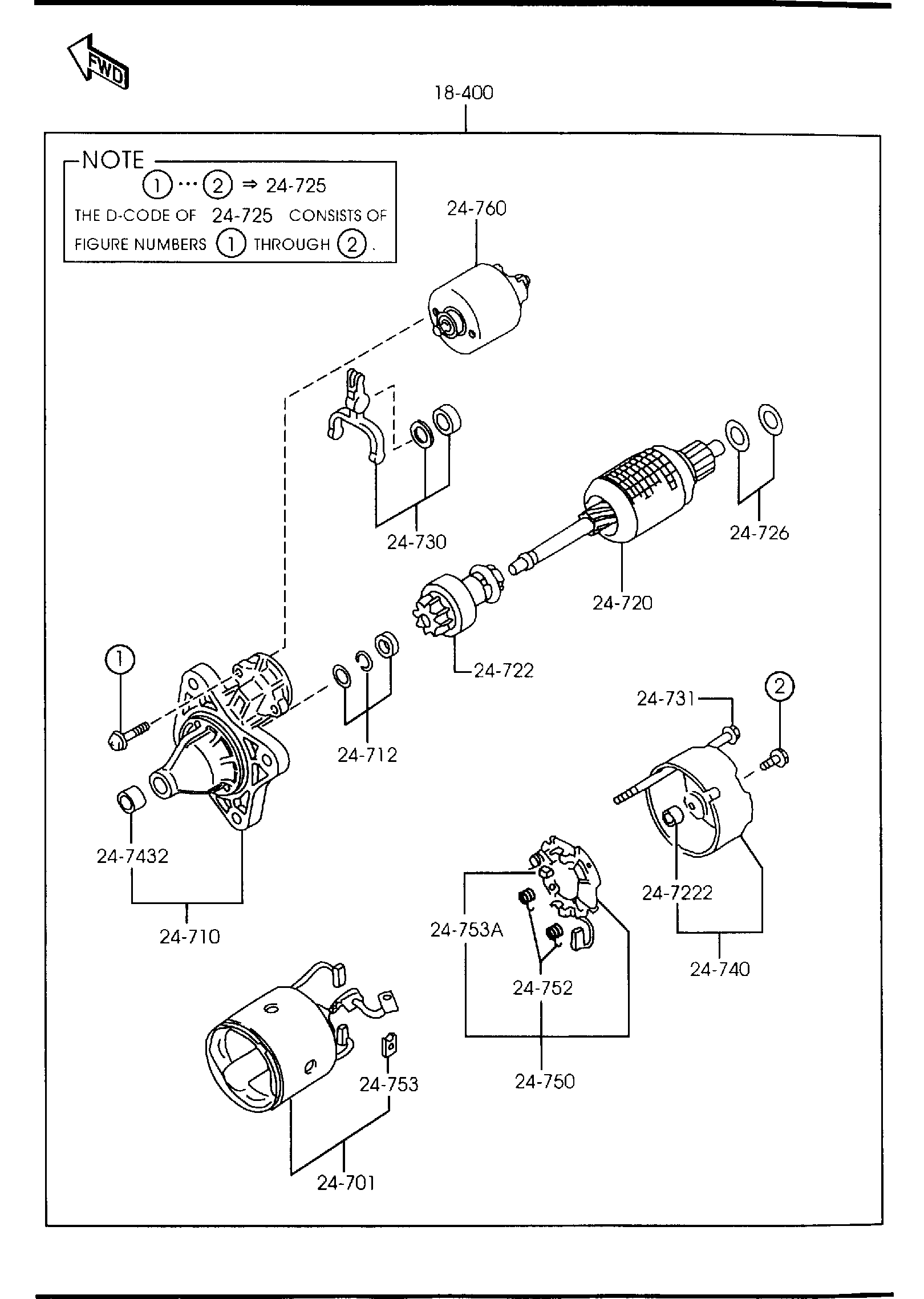 Diagram STARTER (1600CC)(MT)(MITSUBISHI MAKE) for your 1987 Mazda RX-7   