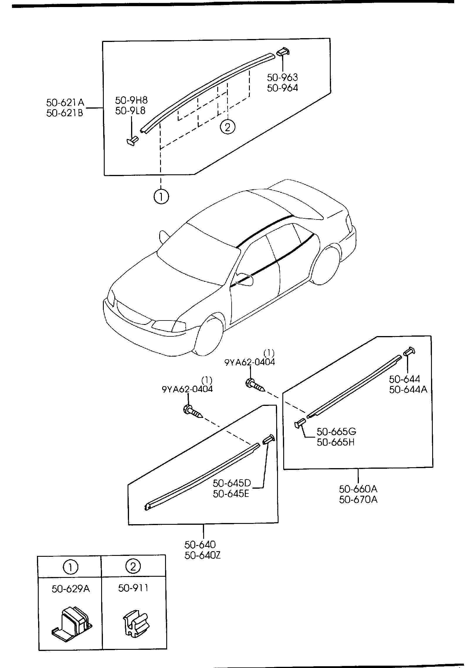 Diagram BODY MOULDINGS for your 2019 Mazda Mazda6   