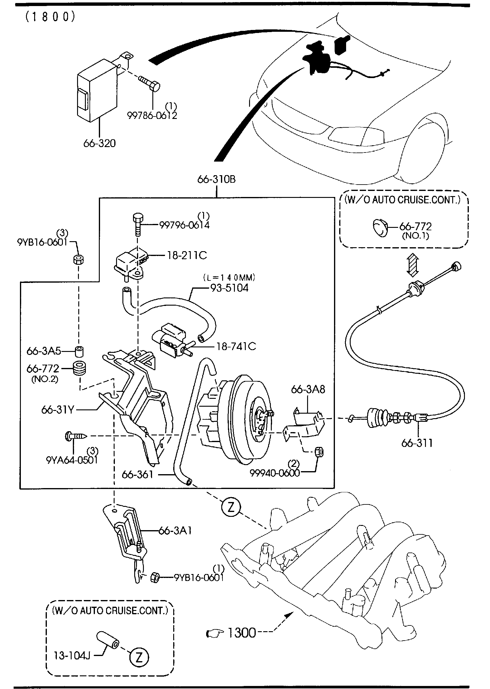 Diagram AUTO CRUISE CONTROL SYSTEM for your 1990 Mazda MPV  BASE 