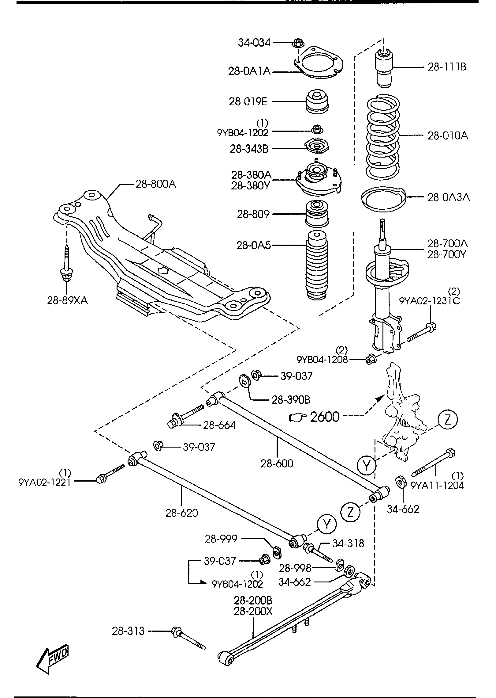 Diagram REAR SUSPENSION MECHANISMS for your 2017 Mazda CX-5   