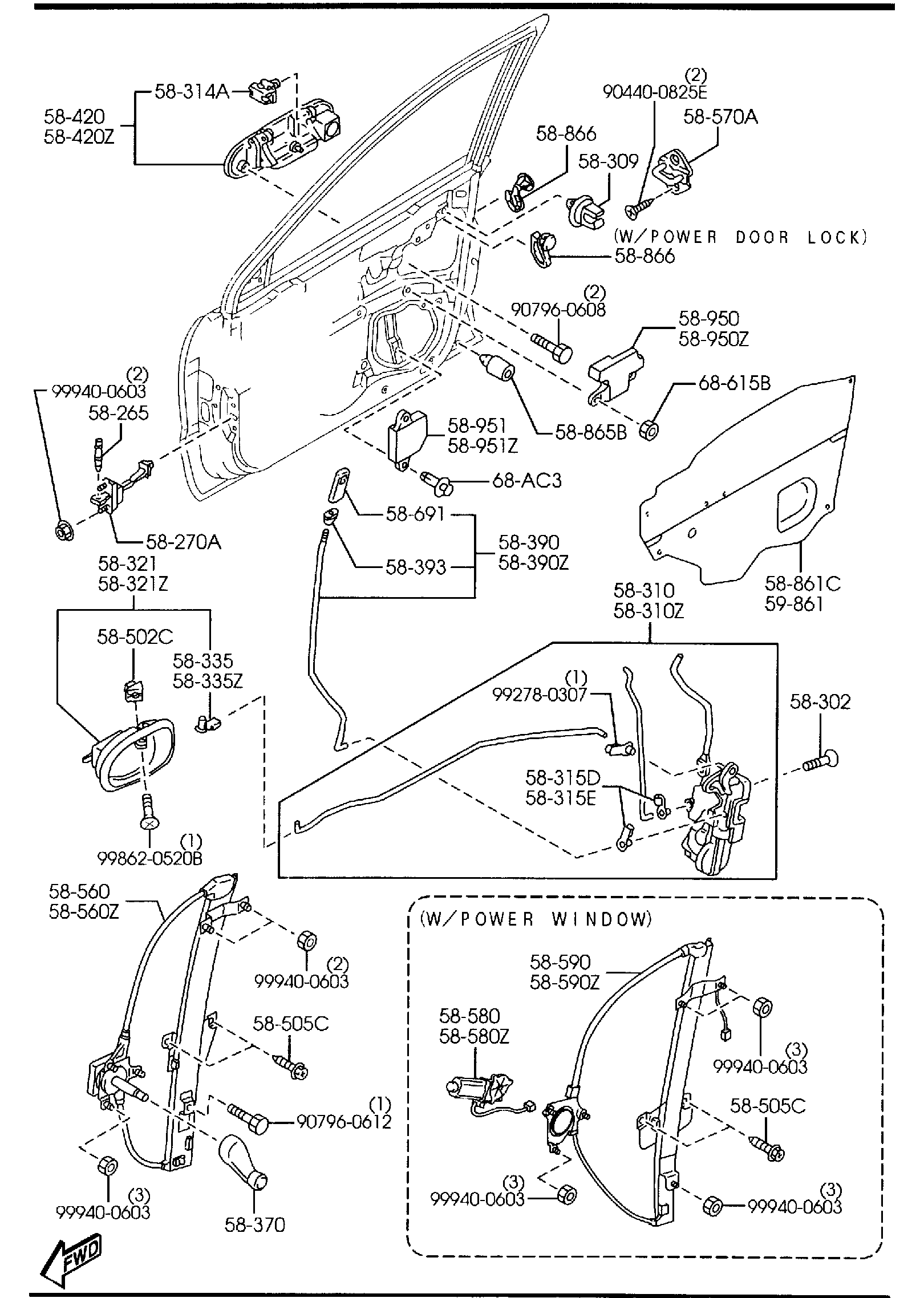 Diagram FRONT DOOR MECHANISMS for your 2007 Mazda RX-8   