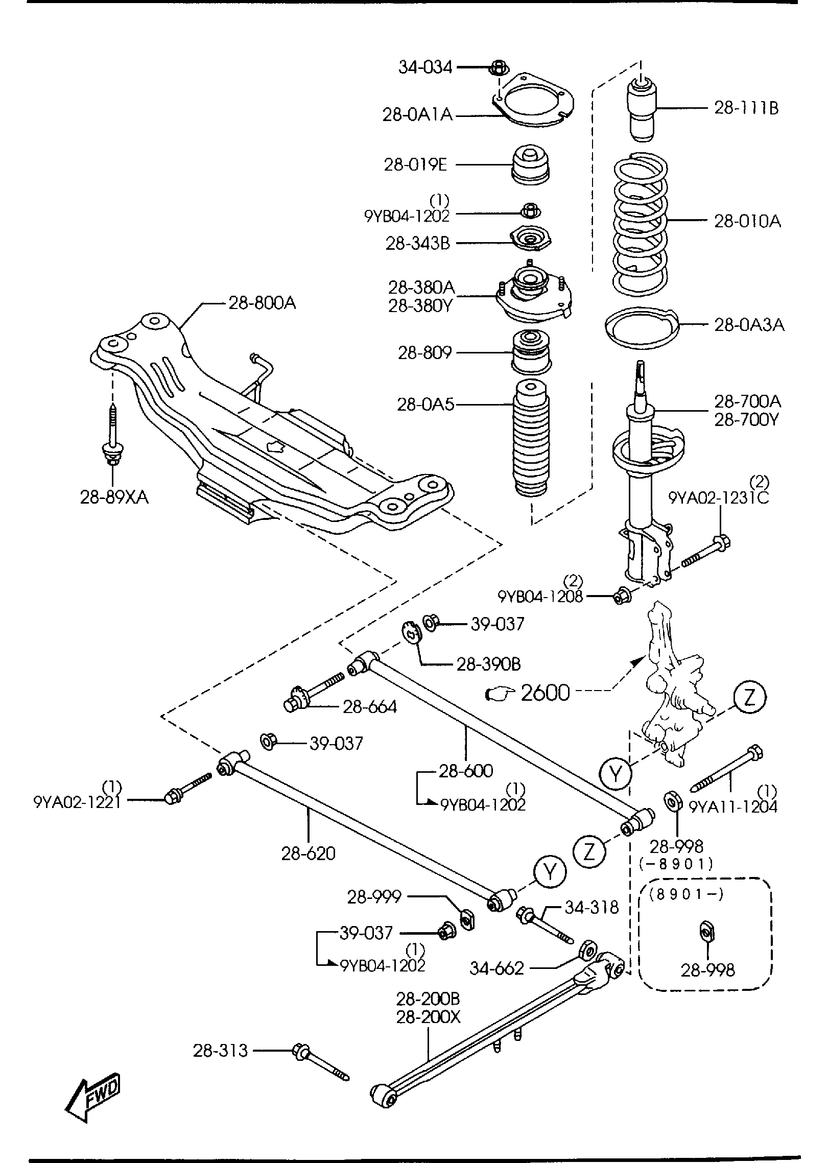 Diagram REAR SUSPENSION MECHANISMS for your 2017 Mazda CX-5   