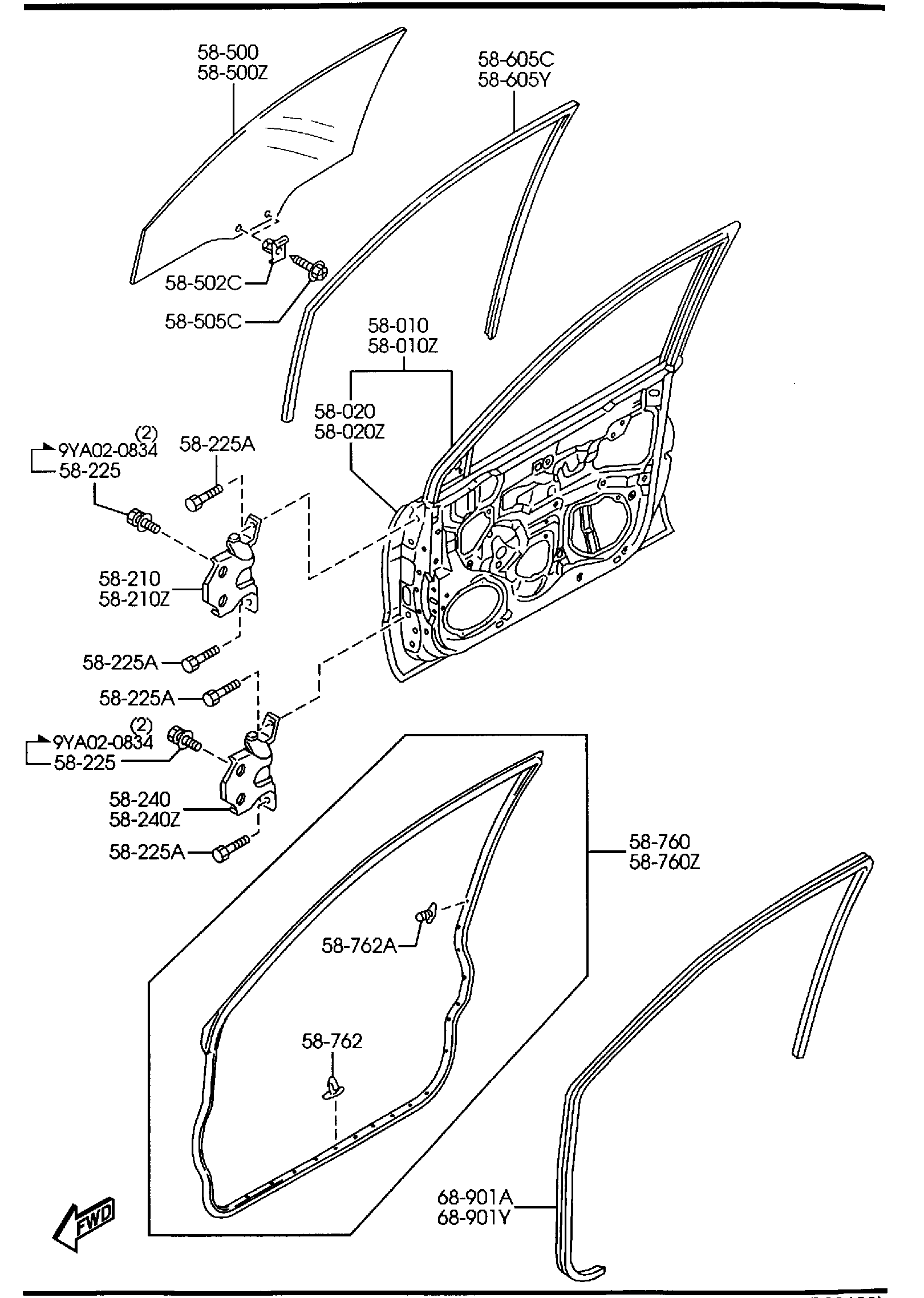 Diagram FRONT DOORS for your 2022 Mazda MX-30   