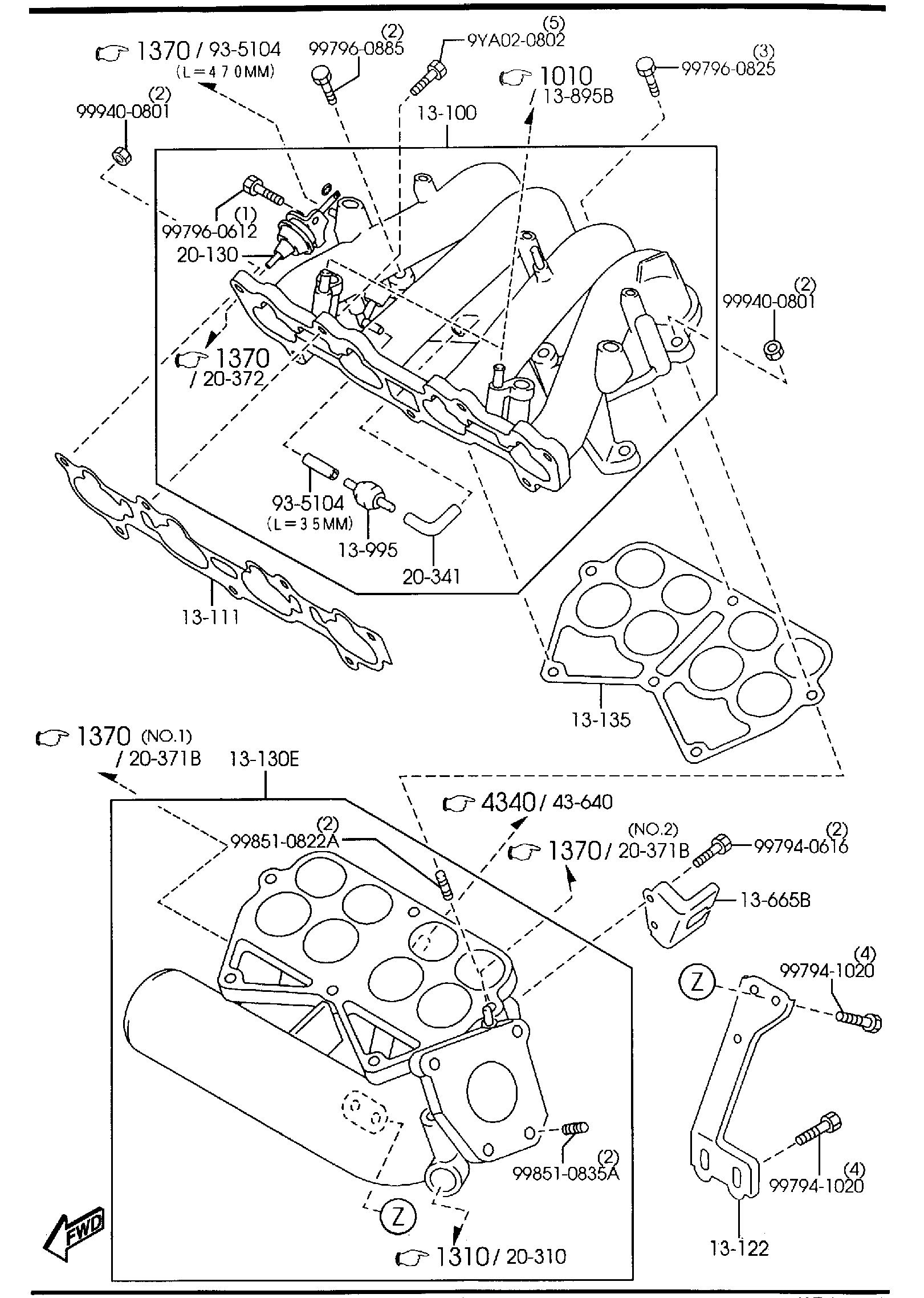 Diagram INLET MANIFOLD (1800CC) for your Mazda