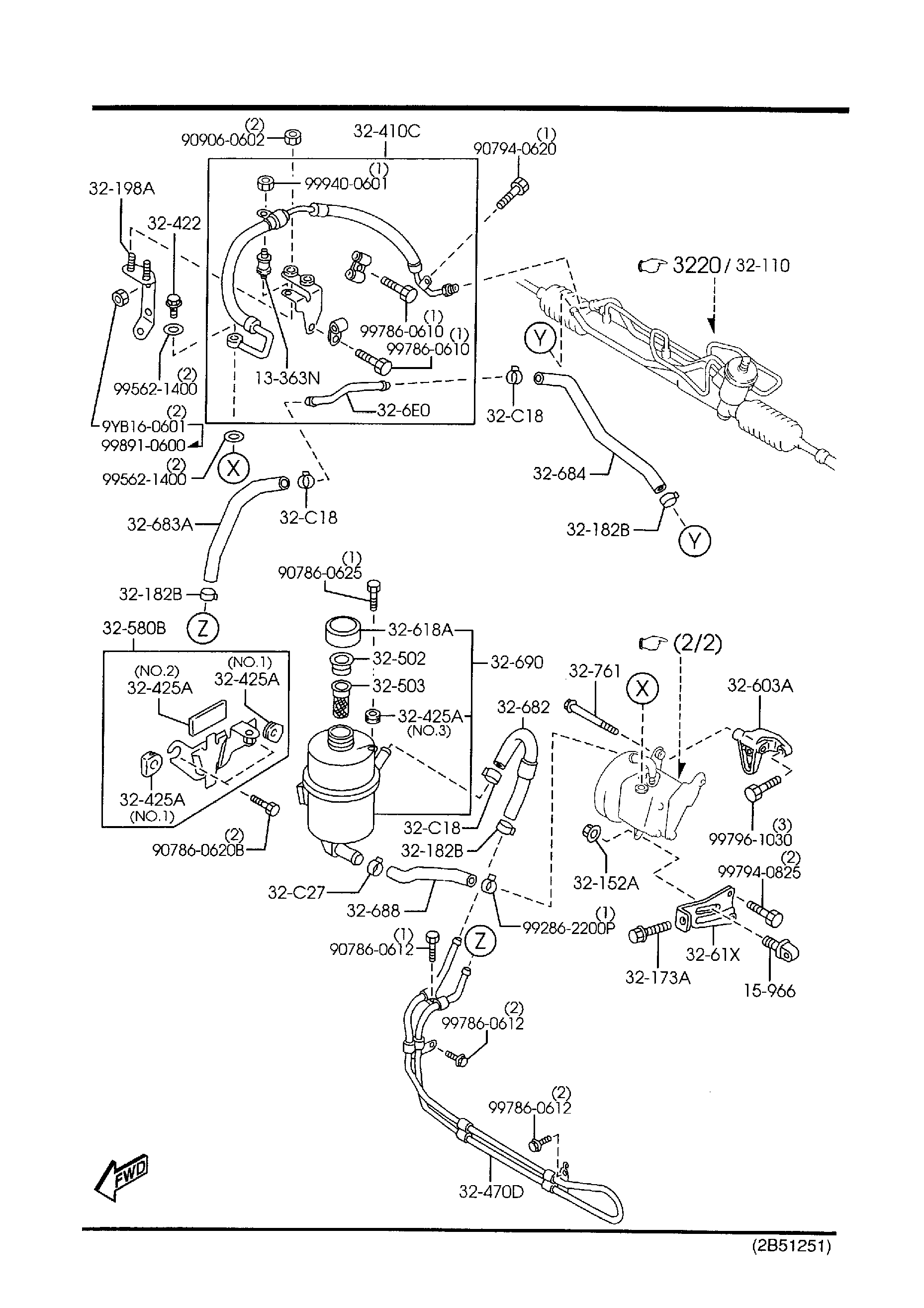 Diagram POWER STEERING SYSTEM (1800CC) for your 1991 Mazda B2200   