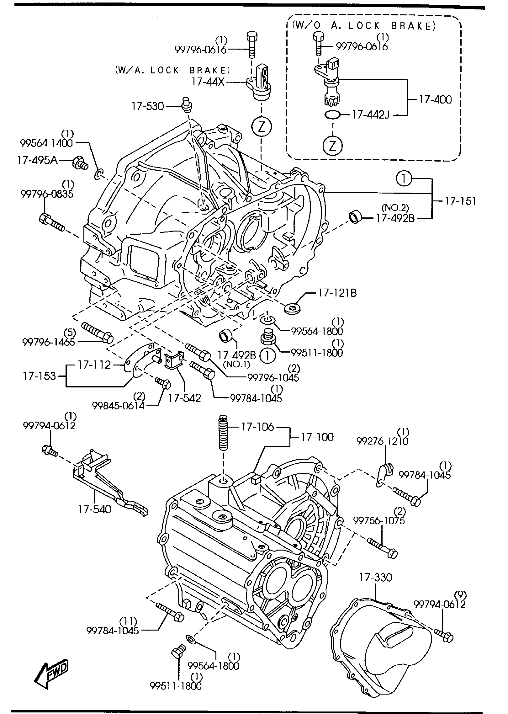 Diagram MANUAL TRANSMISSION CASE (2000CC) for your 2003 Mazda B2300   