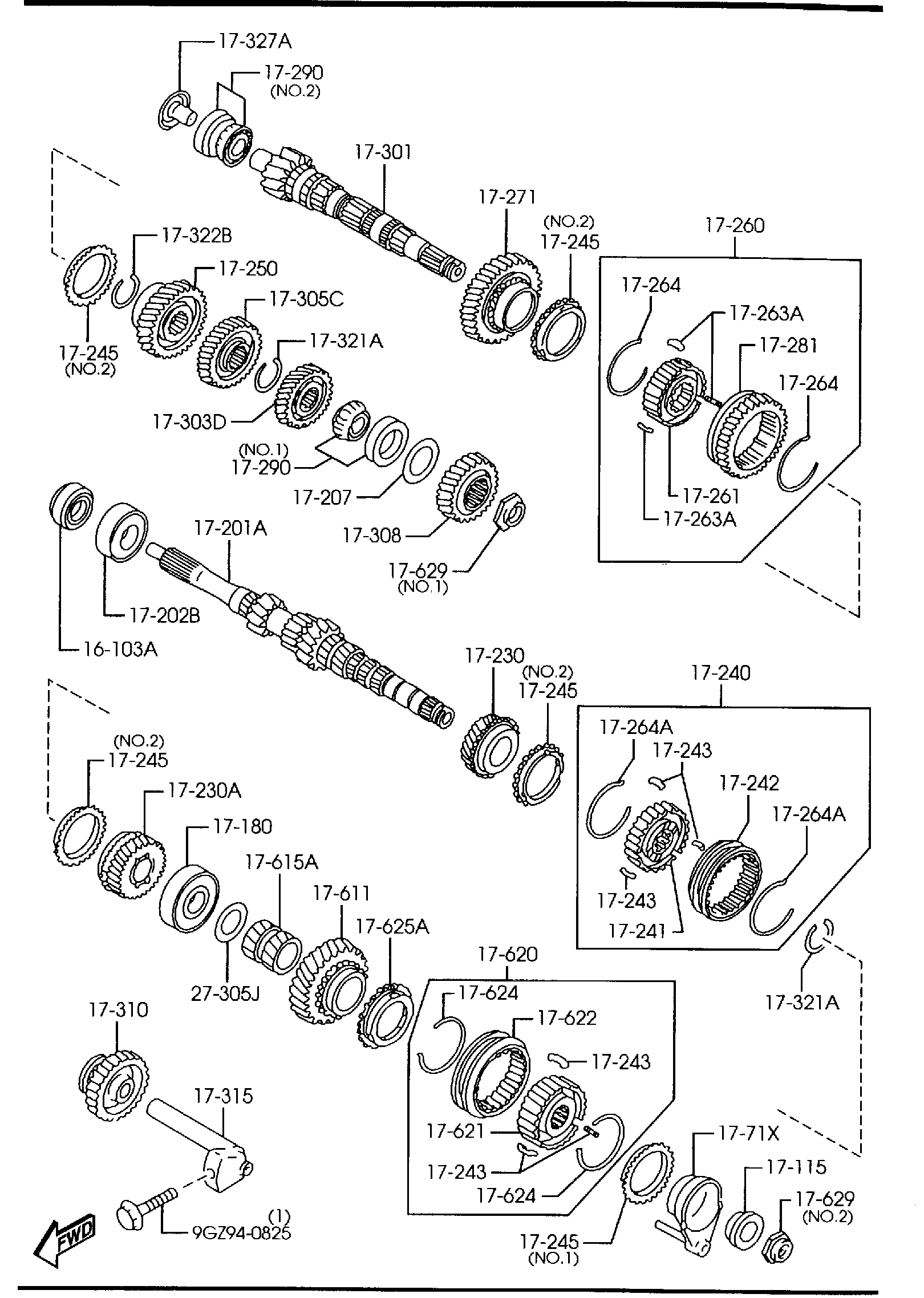 Diagram MANUAL TRANSMISSION GEARS (1600CC) for your 2011 Mazda CX-7   