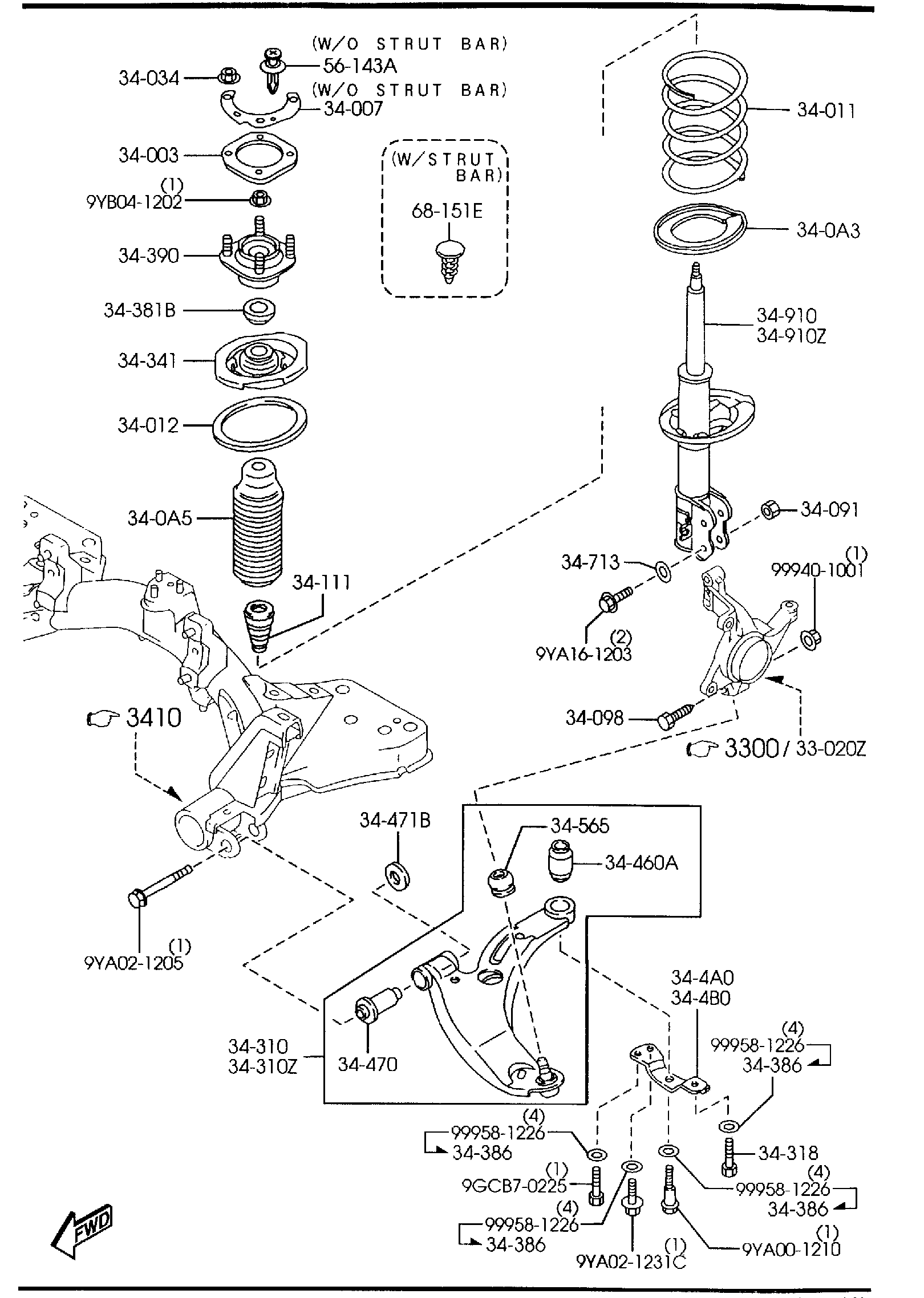 Diagram FRONT SUSPENSION MECHANISMS for your 2015 Mazda MX-5 Miata   