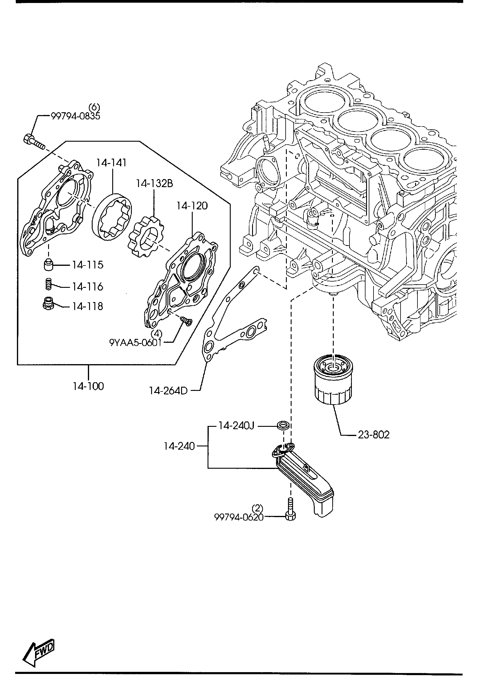 Diagram OIL PUMP & FILTER for your Mazda